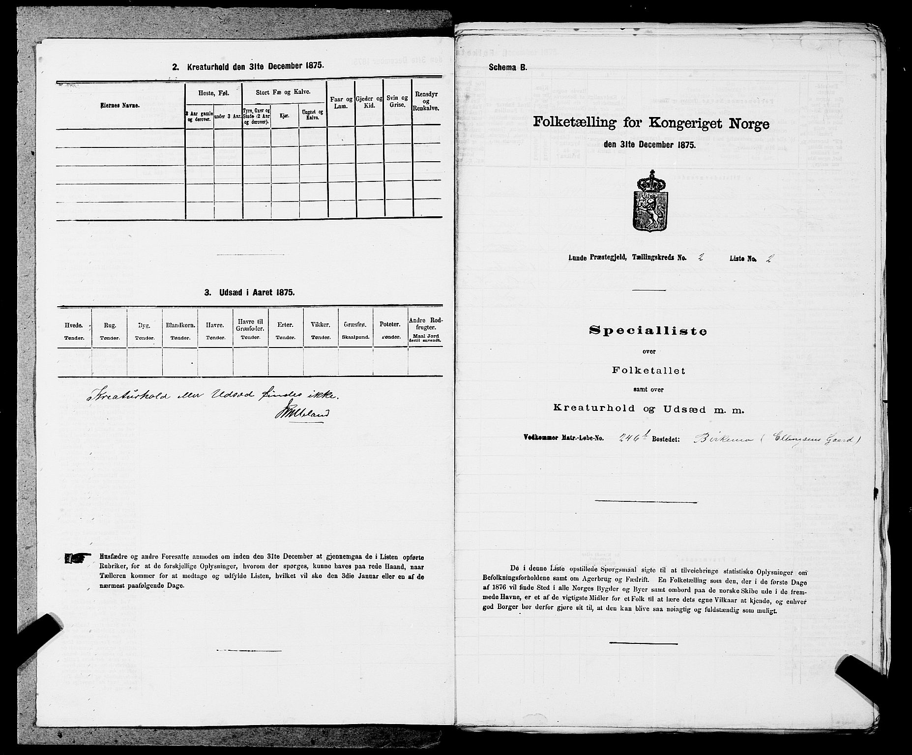 SAST, 1875 census for 1112P Lund, 1875, p. 664