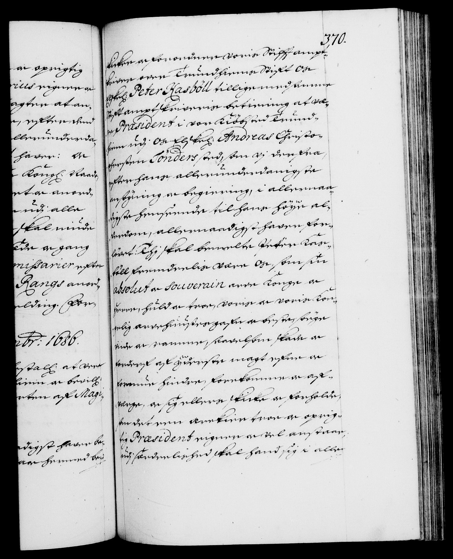 Danske Kanselli 1572-1799, RA/EA-3023/F/Fc/Fca/Fcaa/L0014: Norske registre (mikrofilm), 1685-1687, p. 370a