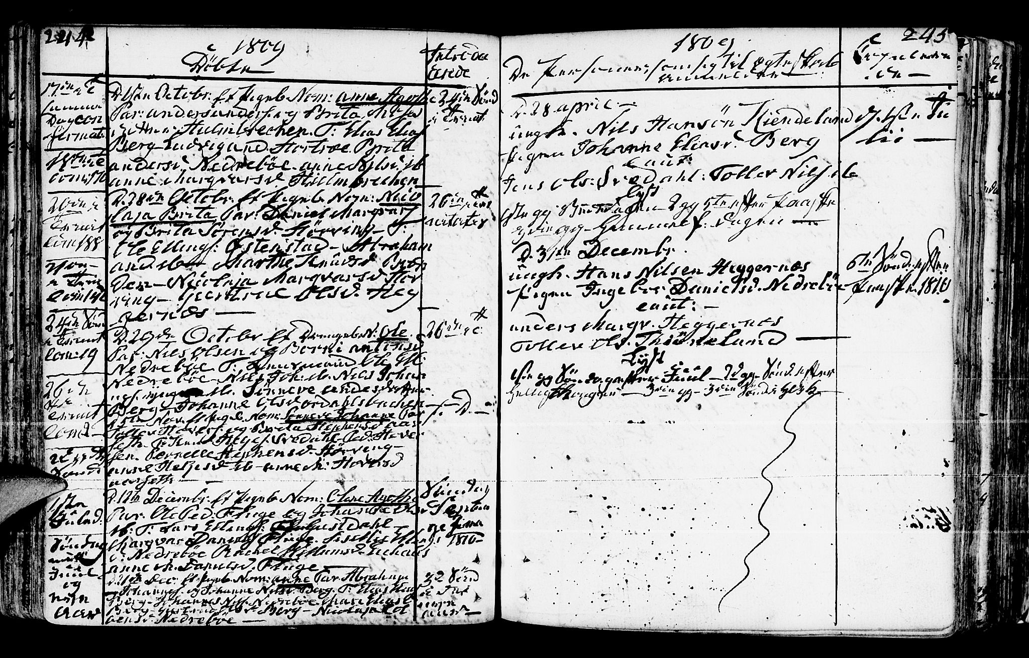 Jølster sokneprestembete, SAB/A-80701/H/Haa/Haaa/L0005: Parish register (official) no. A 5, 1790-1821, p. 244-245
