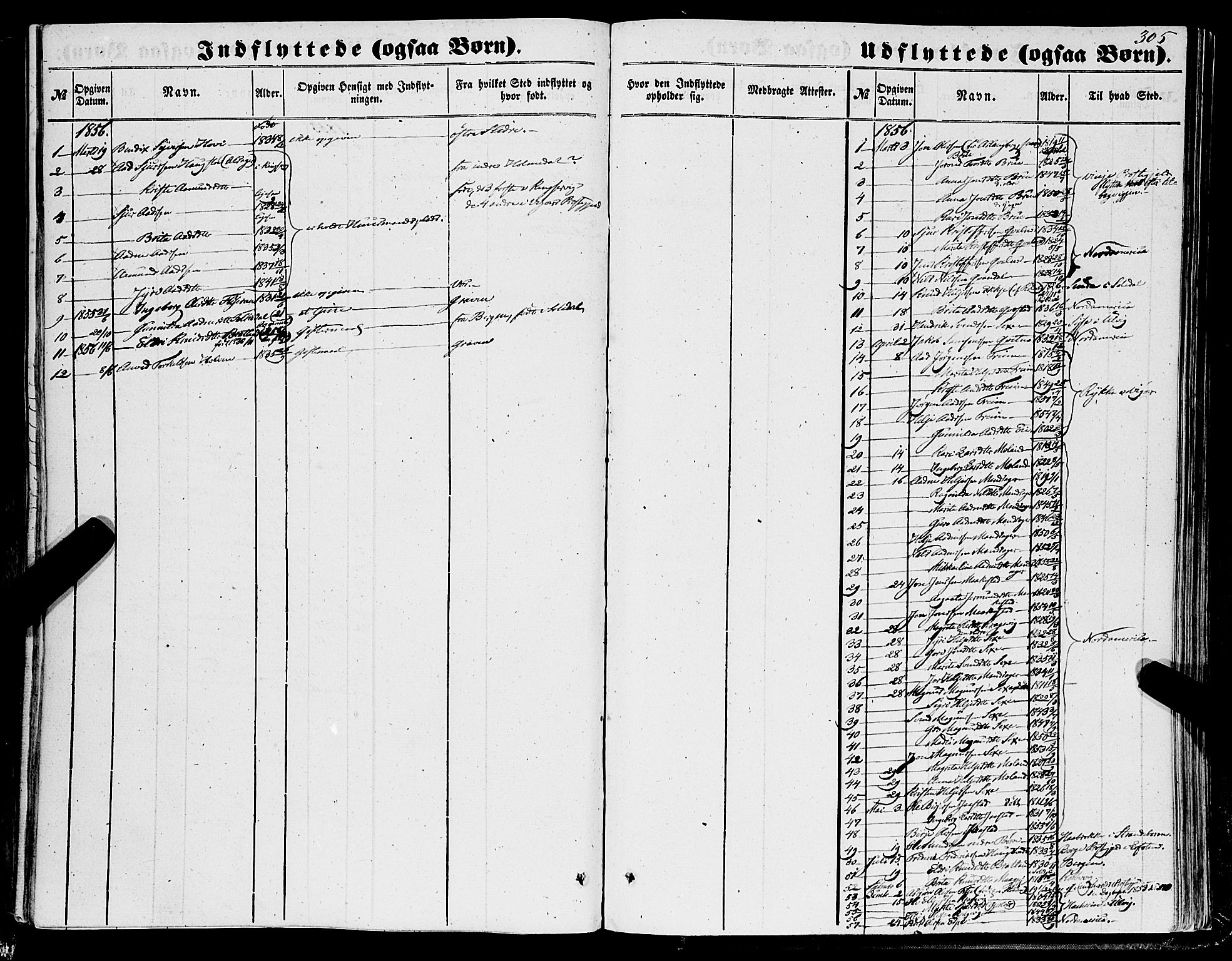 Ullensvang sokneprestembete, AV/SAB-A-78701/H/Haa: Parish register (official) no. A 11, 1854-1866, p. 305