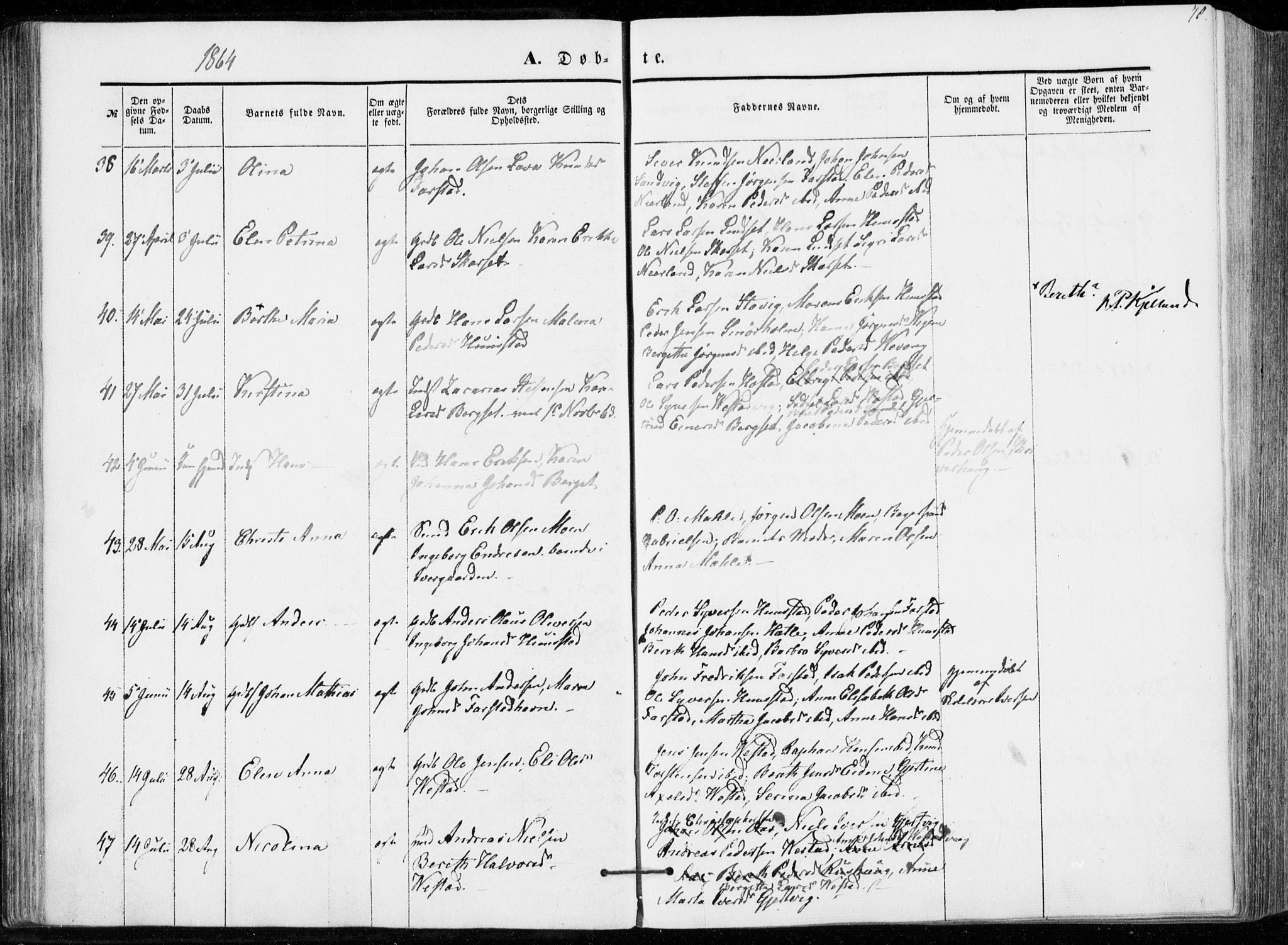 Ministerialprotokoller, klokkerbøker og fødselsregistre - Møre og Romsdal, AV/SAT-A-1454/566/L0767: Parish register (official) no. 566A06, 1852-1868, p. 70