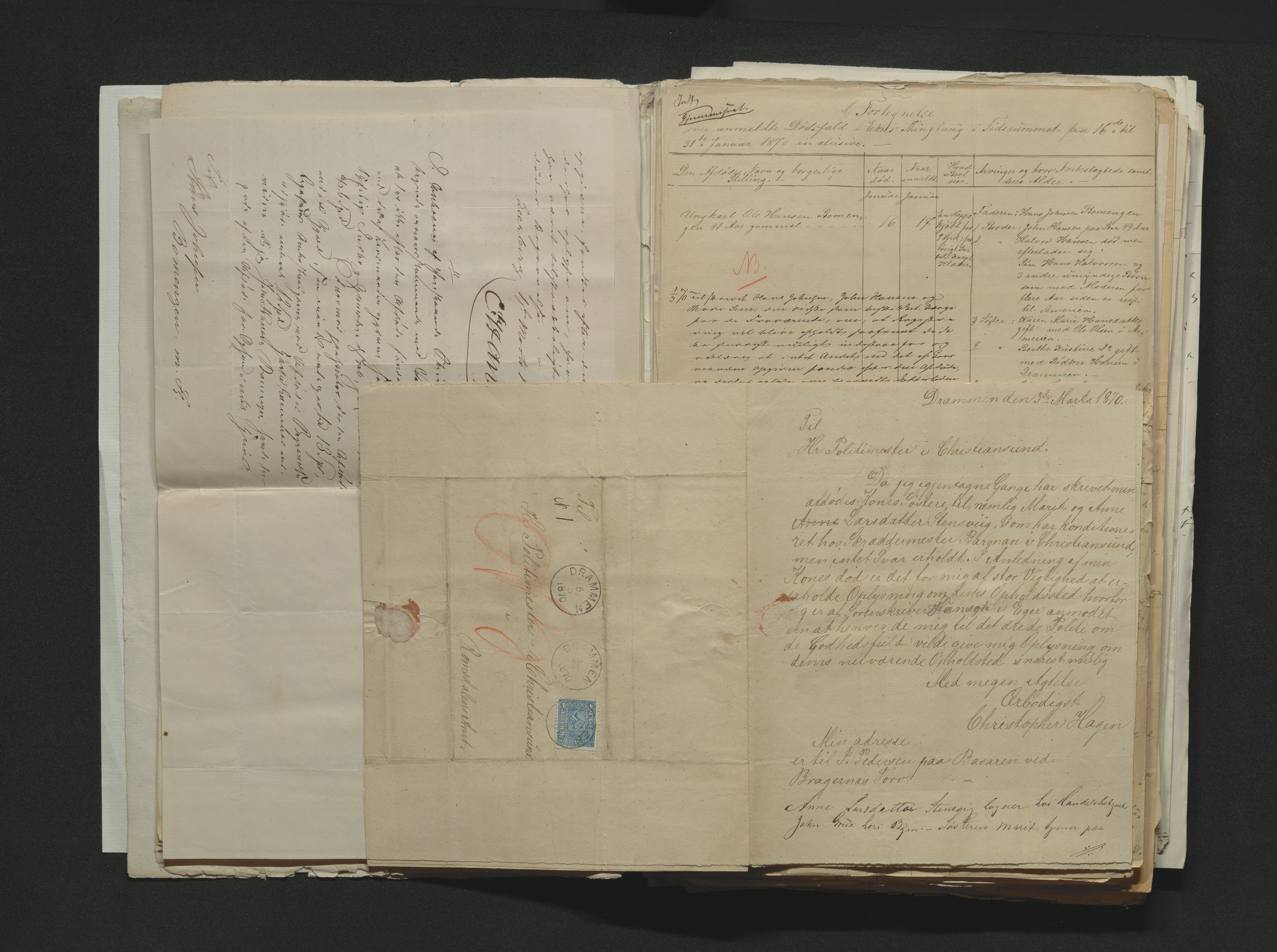 Eiker, Modum og Sigdal sorenskriveri, AV/SAKO-A-123/H/Ha/Hab/L0013: Dødsfallsmeldinger, 1870-1873, p. 11