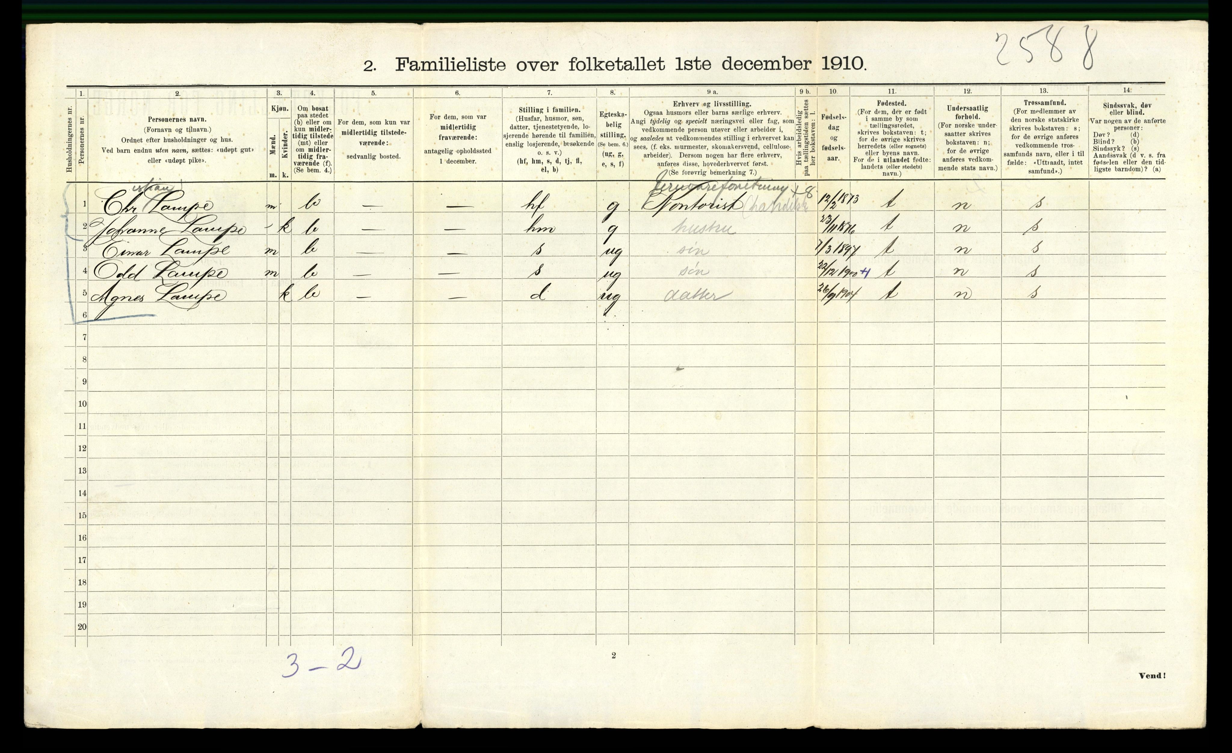 RA, 1910 census for Bergen, 1910, p. 14890