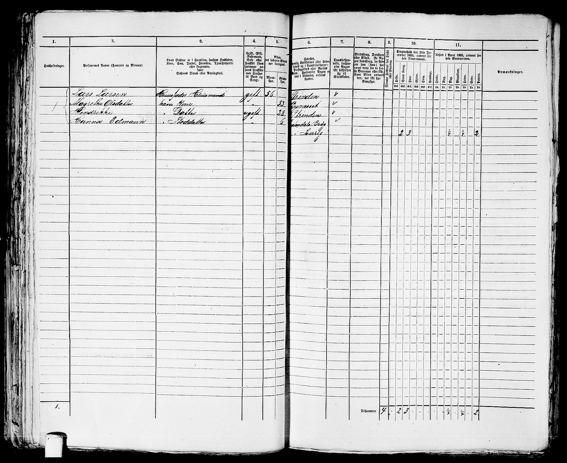 RA, 1865 census for Trondheim, 1865, p. 2196