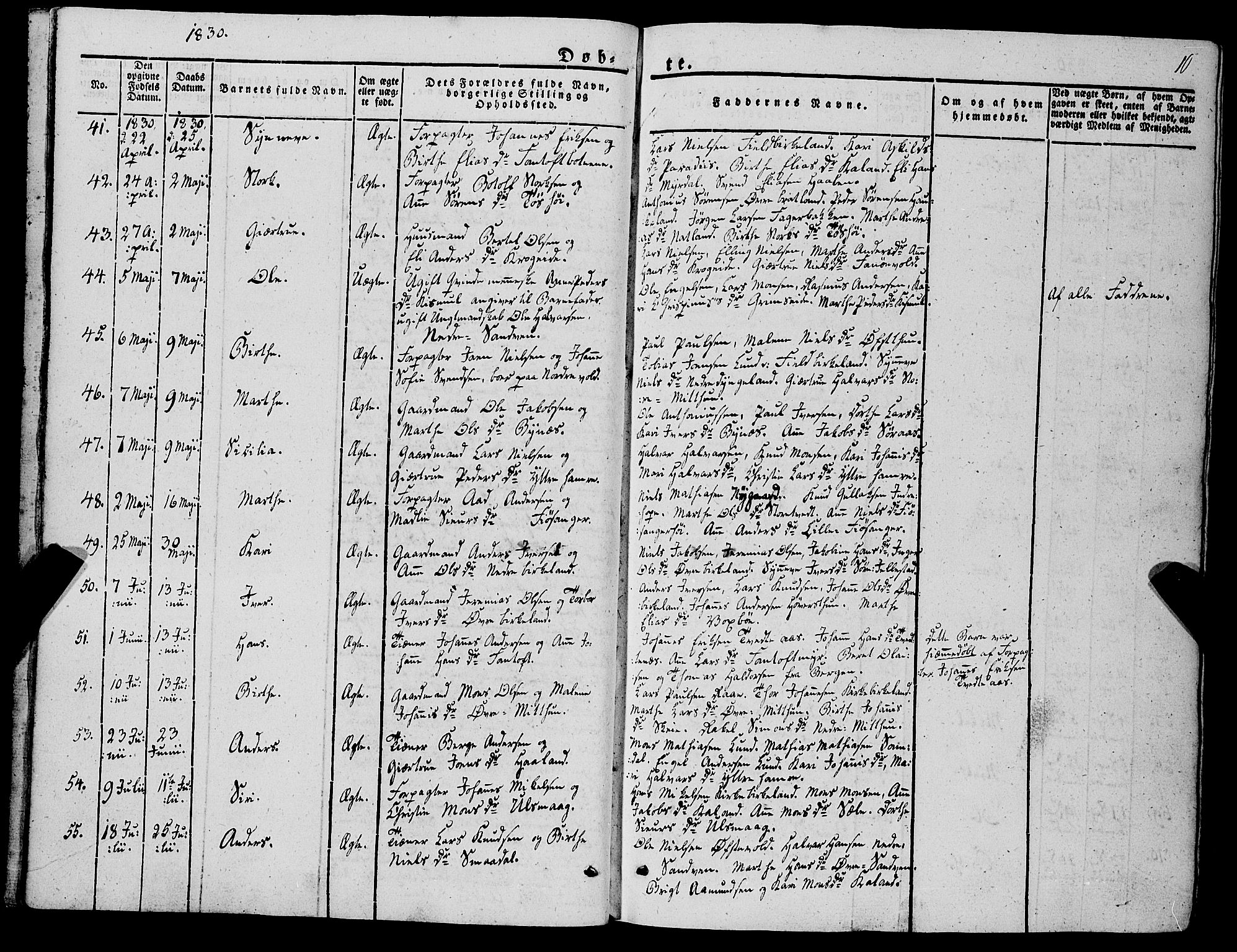 Fana Sokneprestembete, AV/SAB-A-75101/H/Haa/Haaa/L0008: Parish register (official) no. A 8, 1829-1851, p. 10