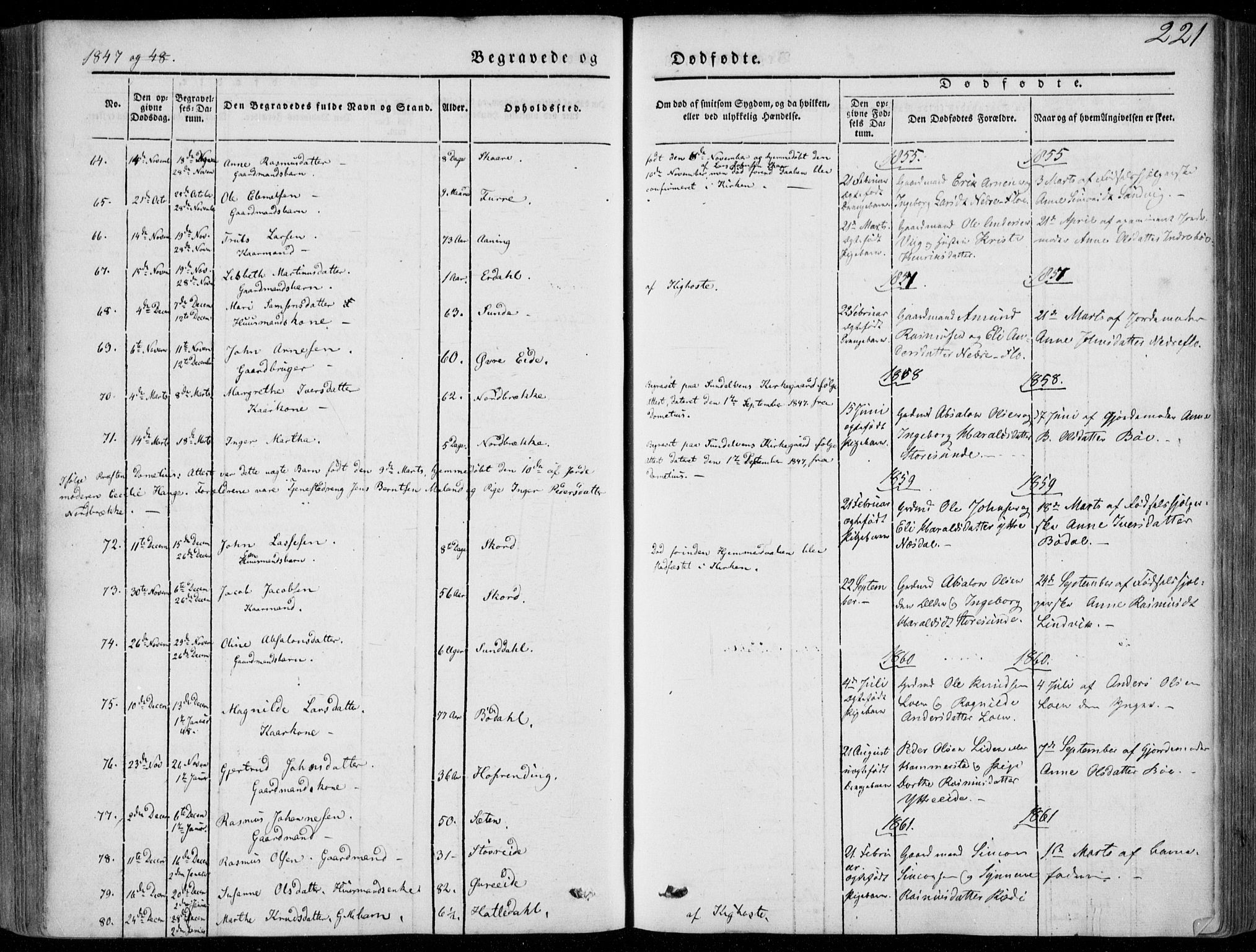 Stryn Sokneprestembete, SAB/A-82501: Parish register (official) no. A 2, 1844-1861, p. 221