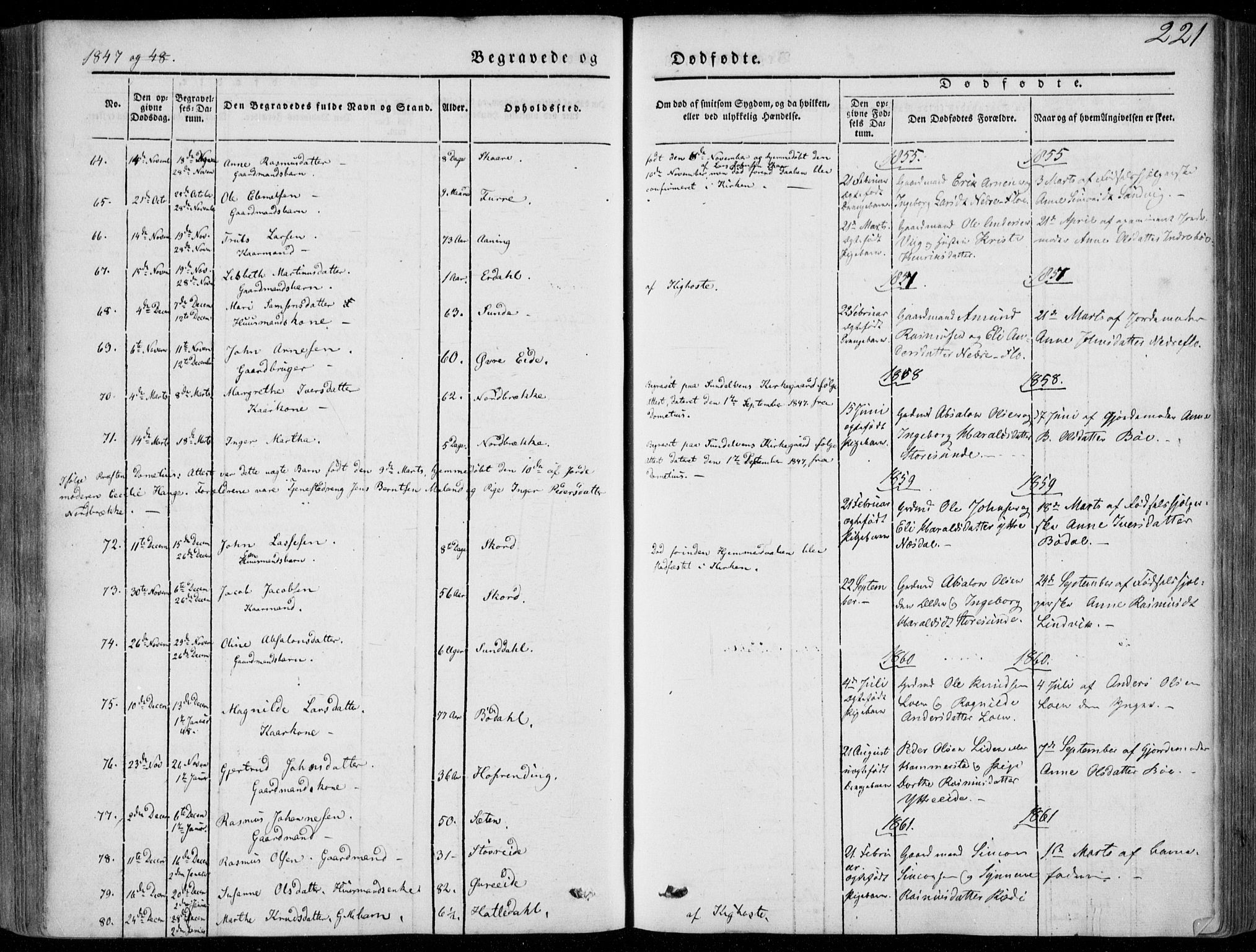 Stryn Sokneprestembete, AV/SAB-A-82501: Parish register (official) no. A 2, 1844-1861, p. 221