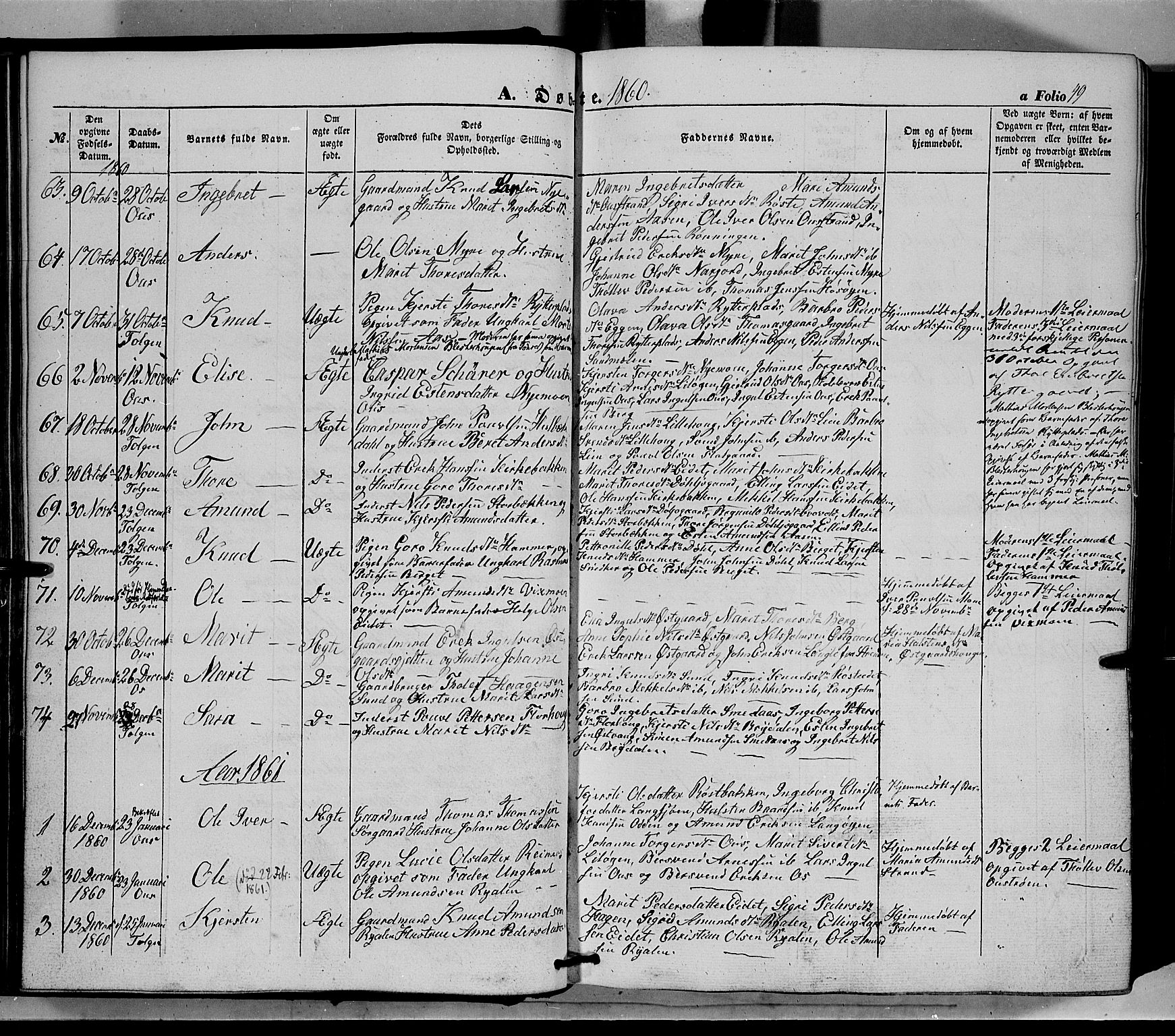 Tolga prestekontor, SAH/PREST-062/K/L0006: Parish register (official) no. 6, 1852-1876, p. 49