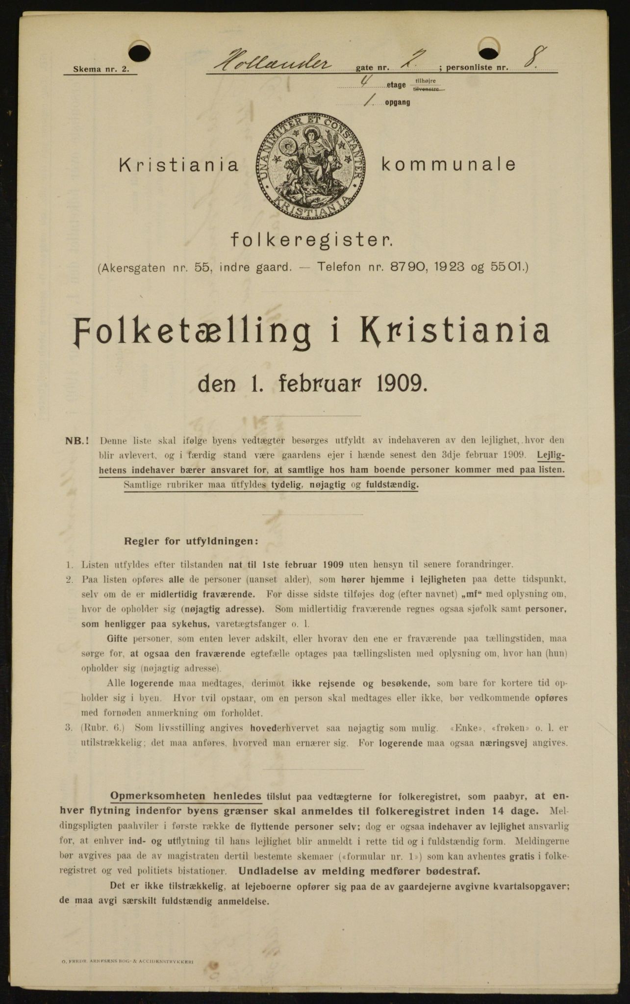 OBA, Municipal Census 1909 for Kristiania, 1909, p. 36840