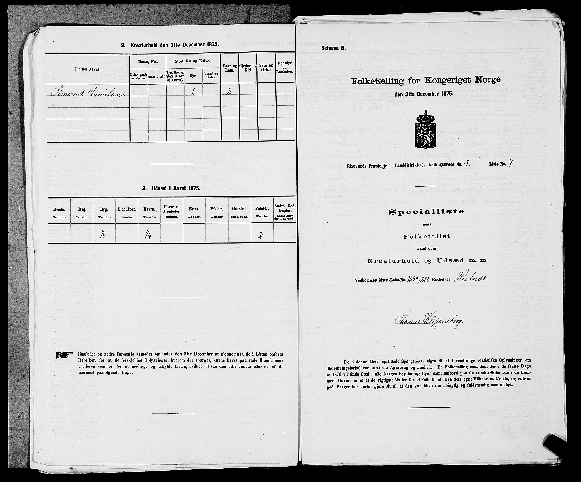 SAST, 1875 census for 1116L Eigersund/Eigersund og Ogna, 1875, p. 342