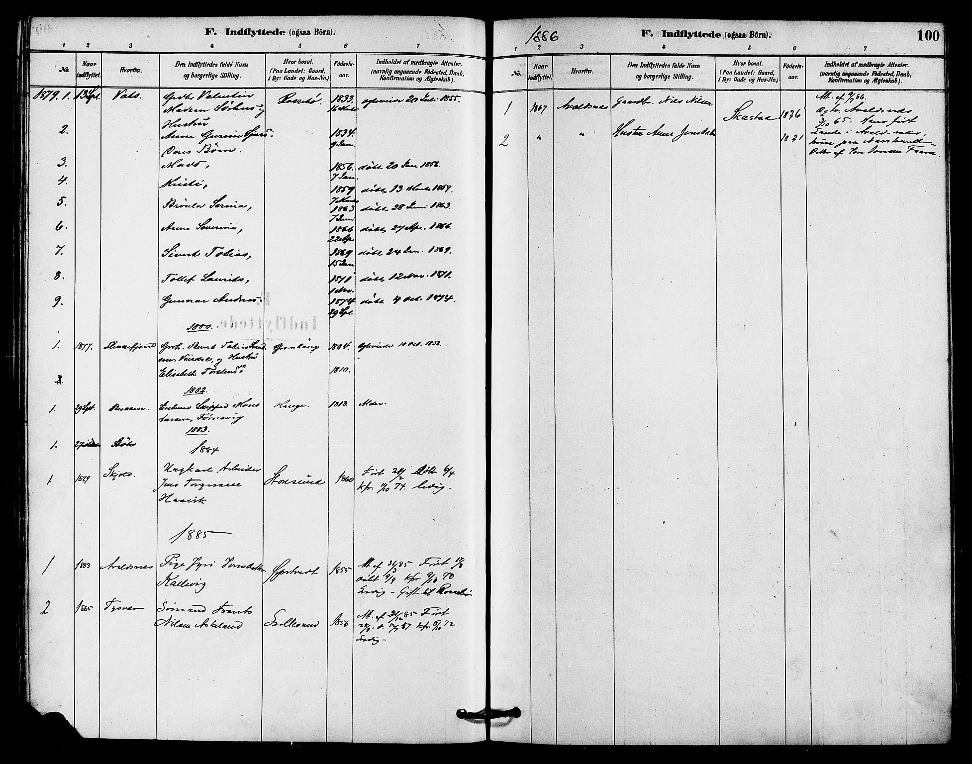 Haugesund sokneprestkontor, AV/SAST-A -101863/H/Ha/Haa/L0002: Parish register (official) no. A 2, 1878-1886, p. 100