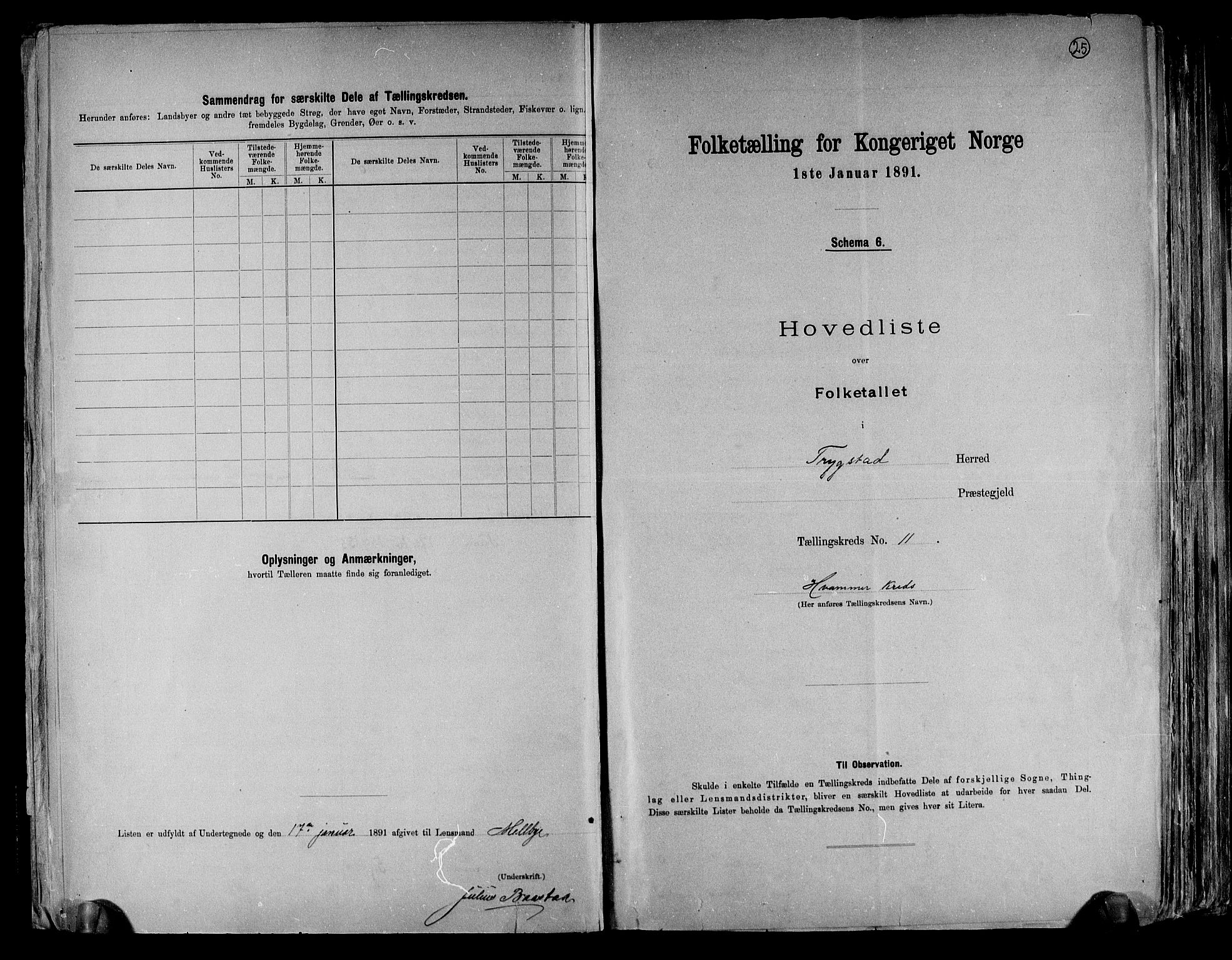 RA, 1891 Census for 0122 Trøgstad, 1891, p. 25