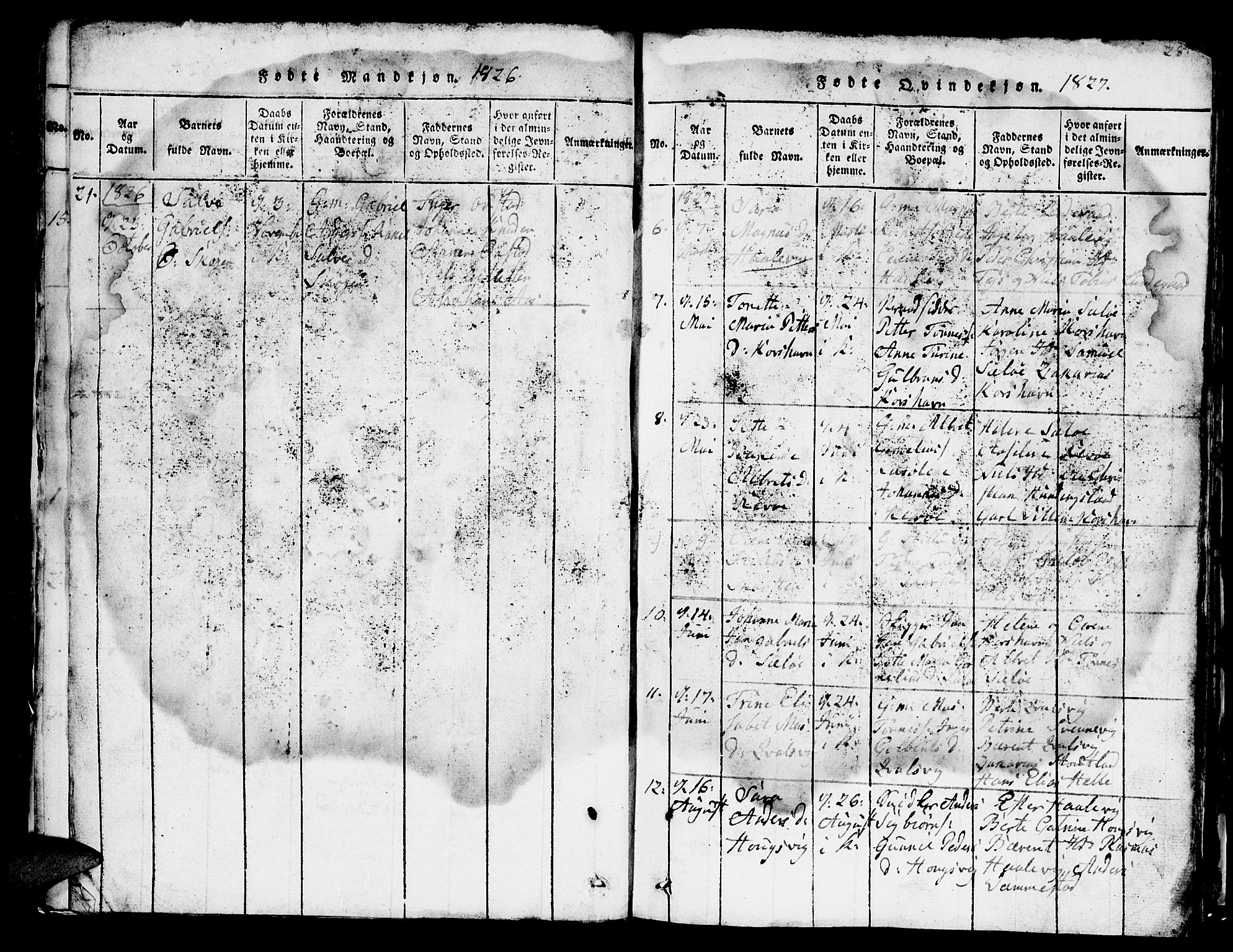 Lyngdal sokneprestkontor, SAK/1111-0029/F/Fb/Fba/L0001: Parish register (copy) no. B 1, 1816-1876, p. 28