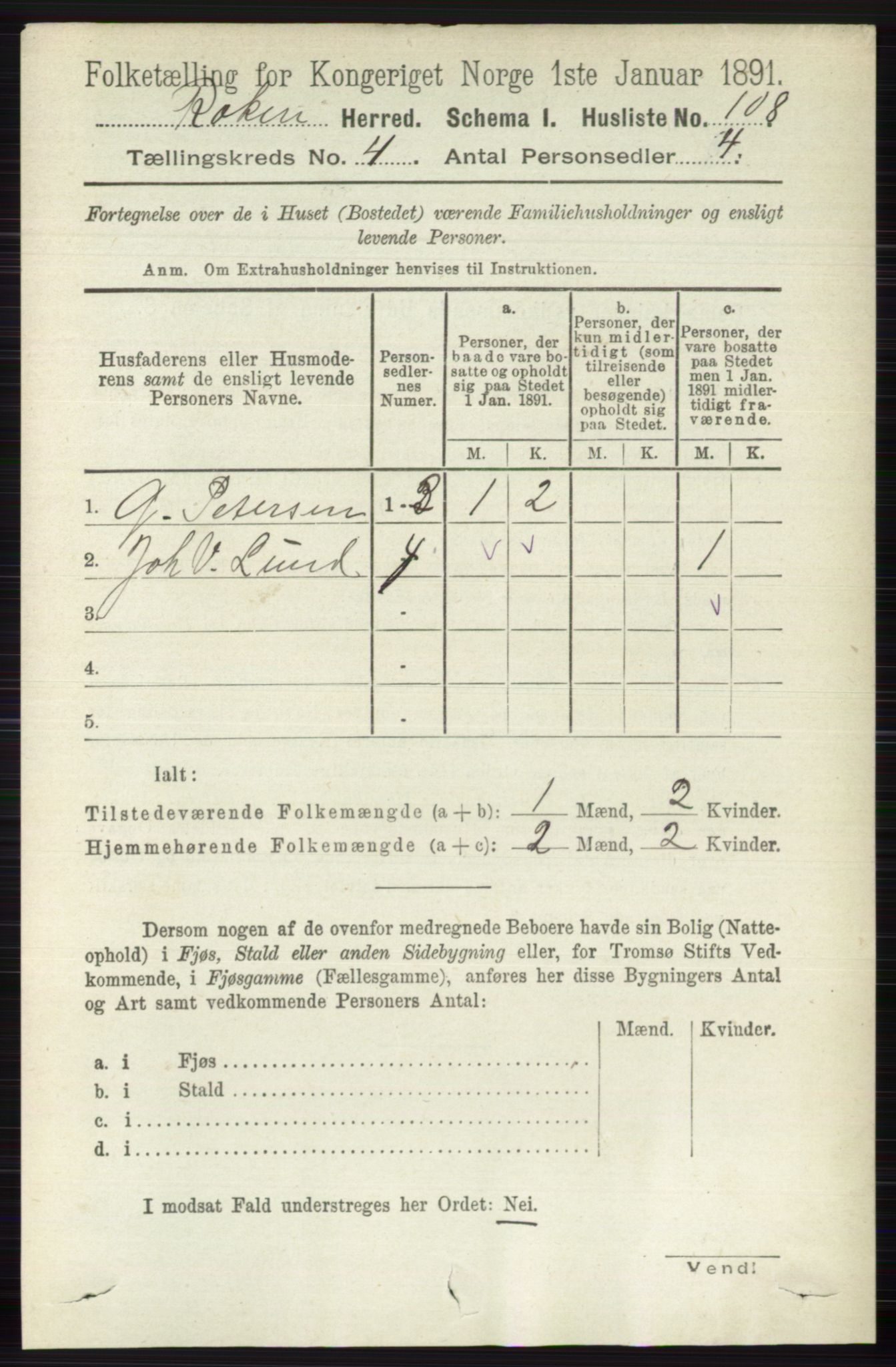 RA, 1891 census for 0627 Røyken, 1891, p. 1842