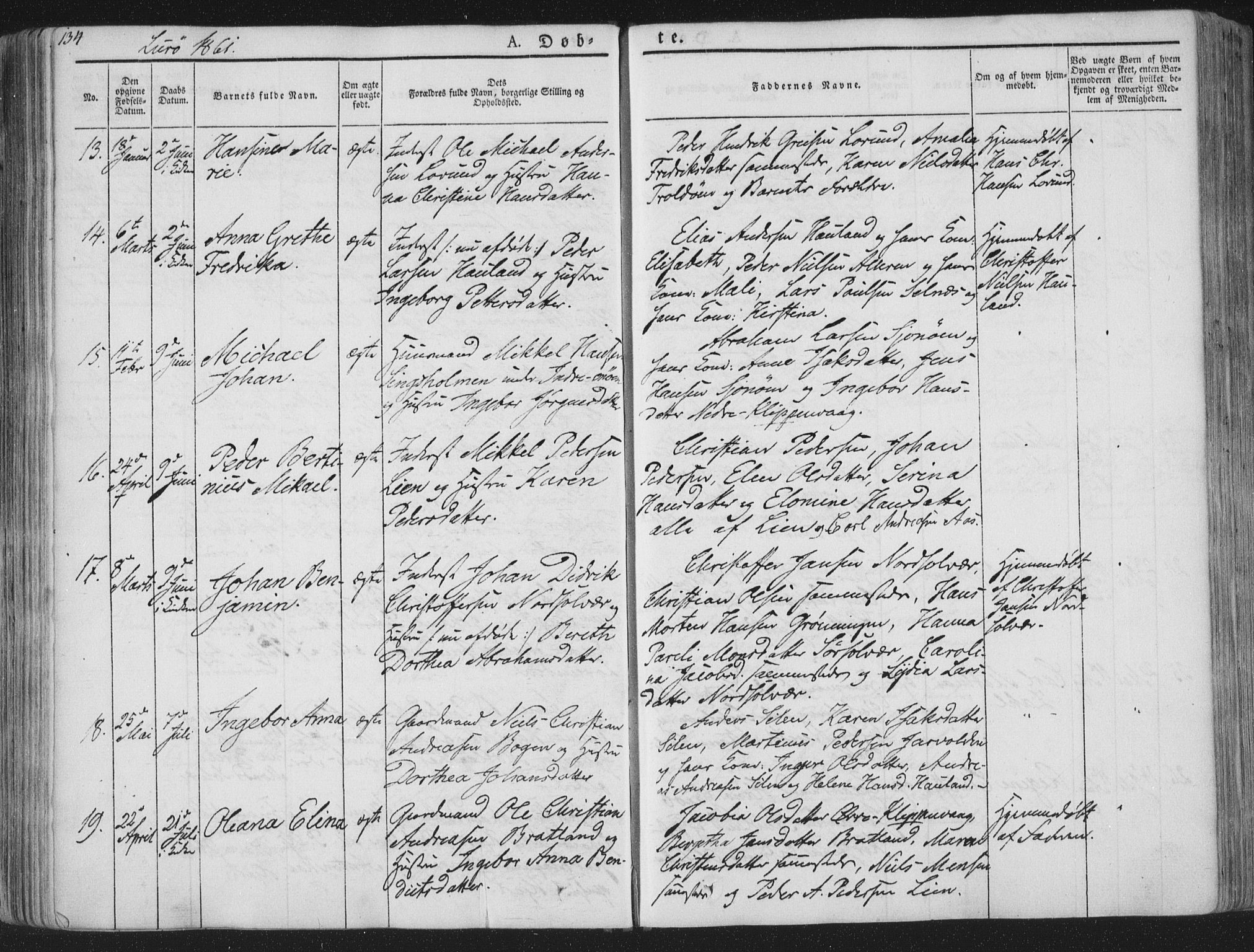 Ministerialprotokoller, klokkerbøker og fødselsregistre - Nordland, AV/SAT-A-1459/839/L0565: Parish register (official) no. 839A02, 1825-1862, p. 134