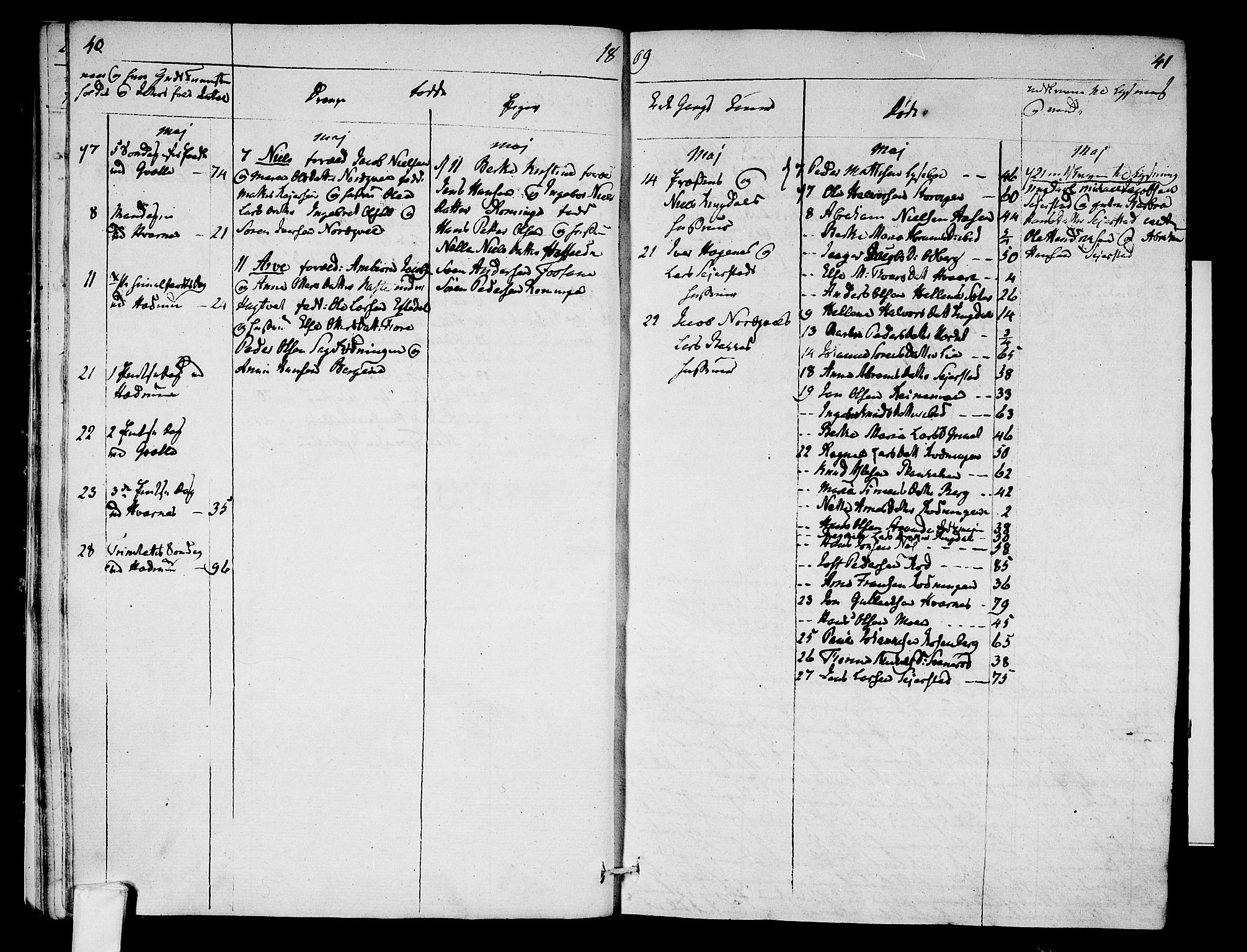 Hedrum kirkebøker, AV/SAKO-A-344/F/Fa/L0003: Parish register (official) no. I 3, 1807-1816, p. 40-41