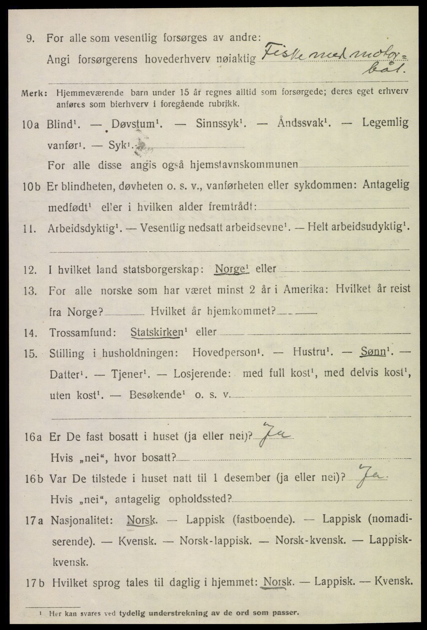 SAT, 1920 census for Lurøy, 1920, p. 4044