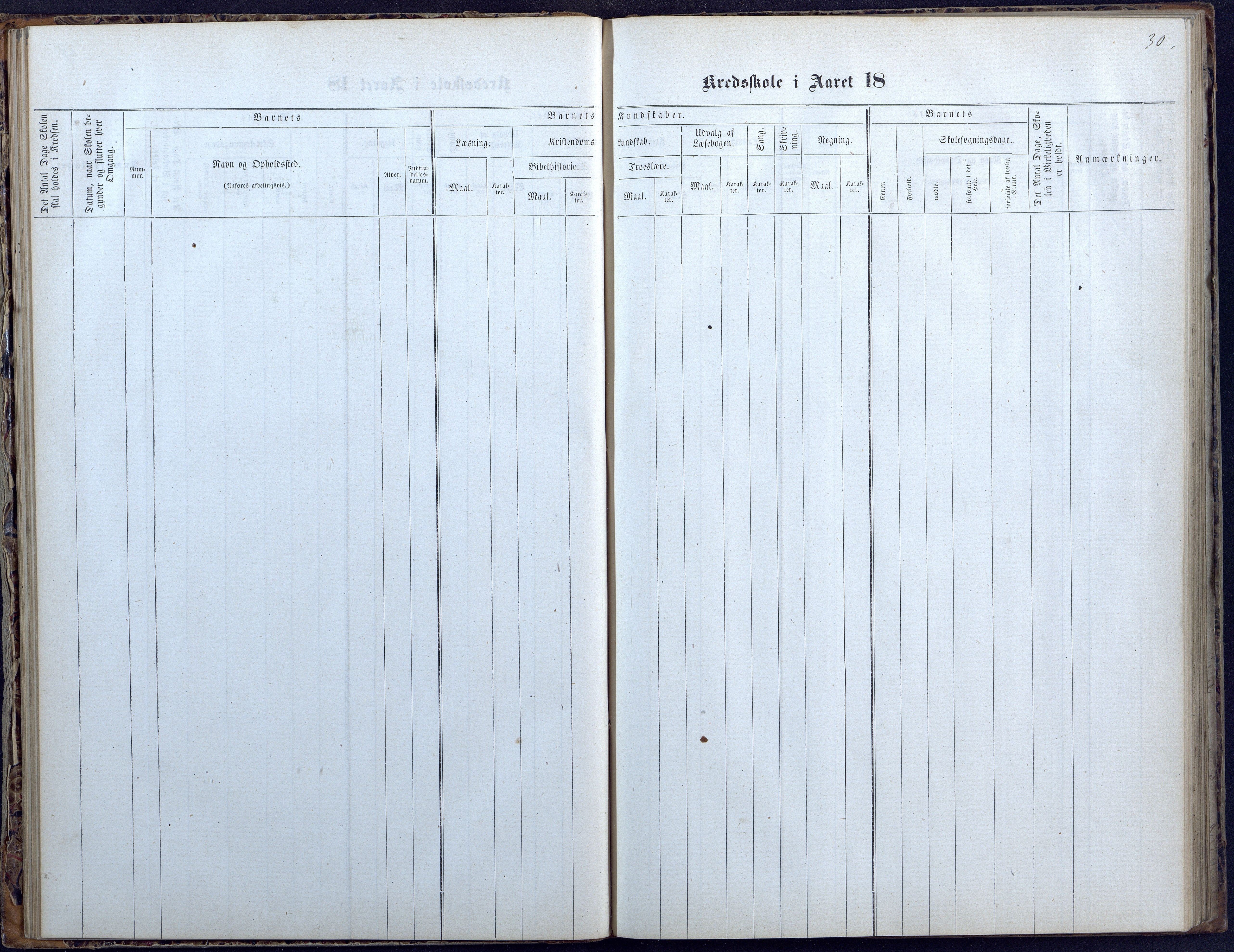 Hylestad kommune, AAKS/KA0939-PK/03/03b/L0004: Skoleprotokoll for Haugen og Brokke krets, 1863-1888, p. 30