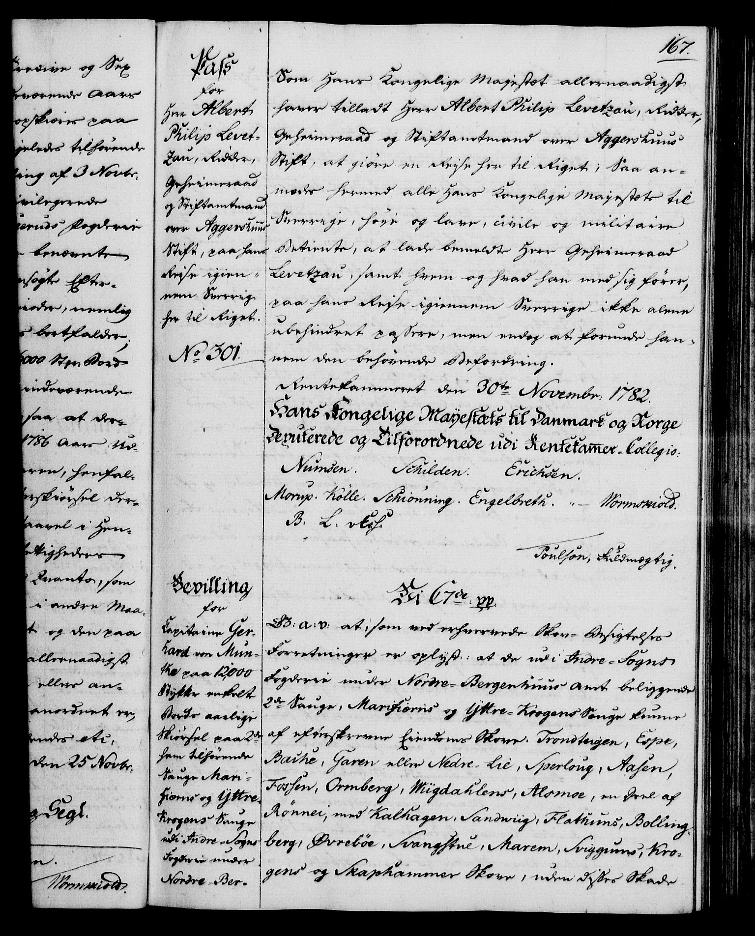 Rentekammeret, Kammerkanselliet, AV/RA-EA-3111/G/Gg/Gga/L0012: Norsk ekspedisjonsprotokoll med register (merket RK 53.12), 1781-1783, p. 167