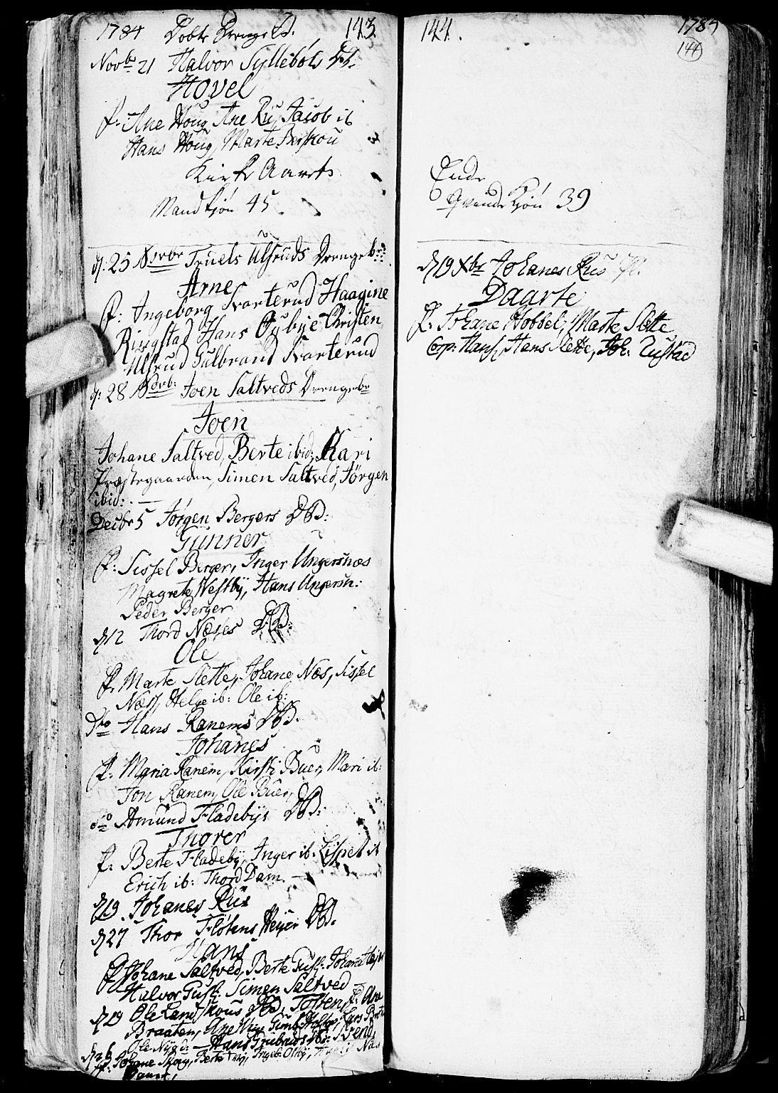 Enebakk prestekontor Kirkebøker, AV/SAO-A-10171c/F/Fa/L0002: Parish register (official) no. I 2, 1755-1806, p. 143-144