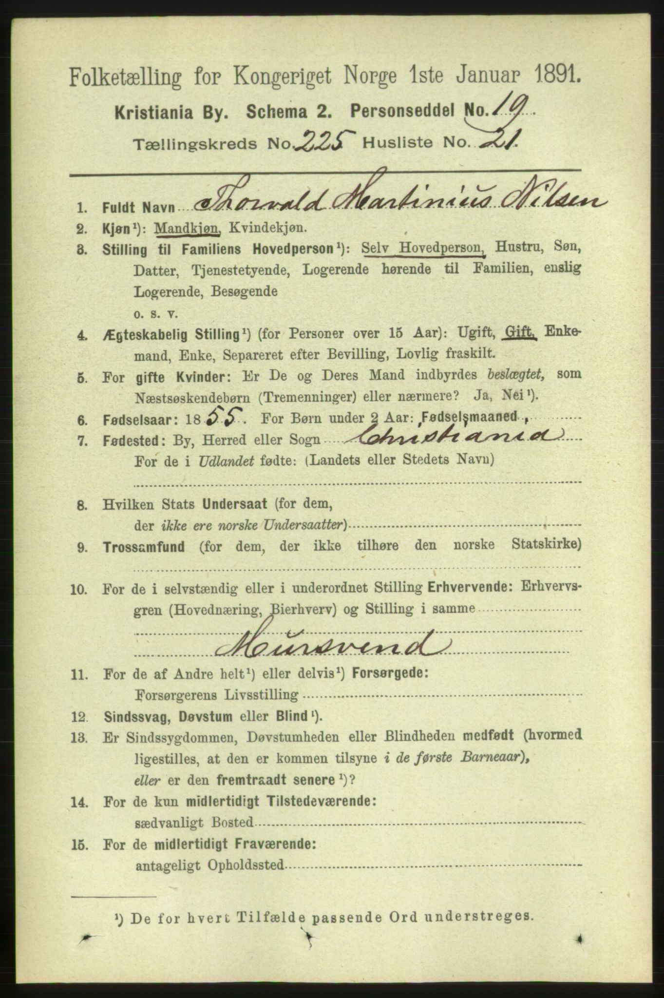 RA, 1891 census for 0301 Kristiania, 1891, p. 137058