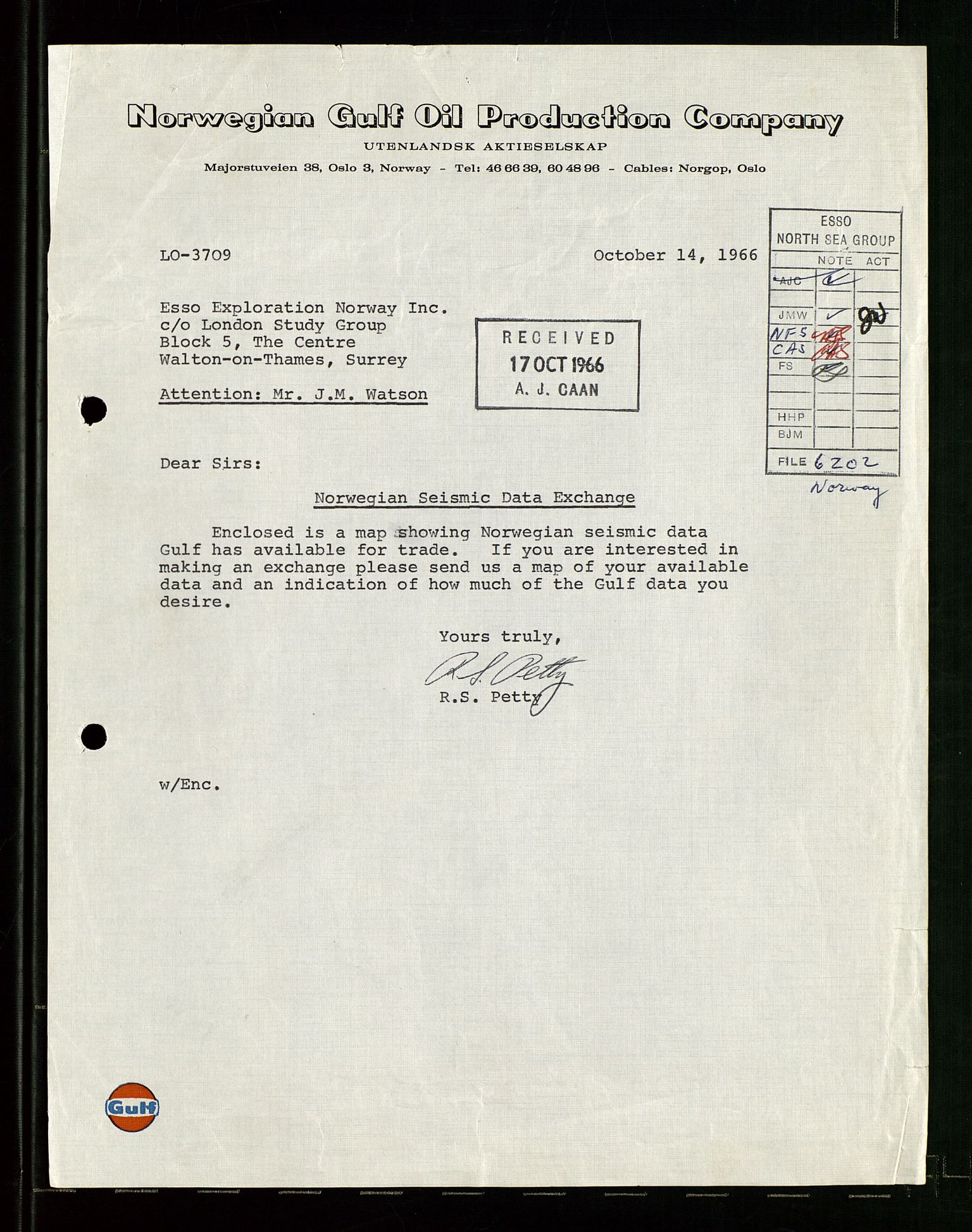 Pa 1512 - Esso Exploration and Production Norway Inc., AV/SAST-A-101917/E/Ea/L0021: Sak og korrespondanse, 1965-1974, p. 10