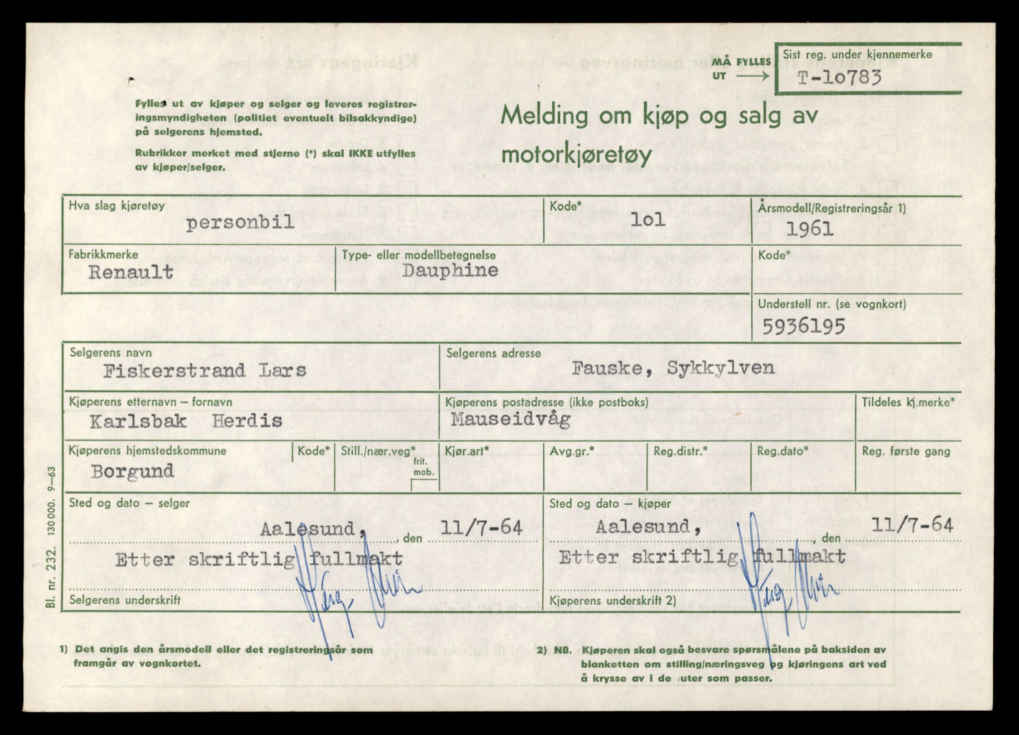 Møre og Romsdal vegkontor - Ålesund trafikkstasjon, AV/SAT-A-4099/F/Fe/L0023: Registreringskort for kjøretøy T 10695 - T 10809, 1927-1998, p. 2467