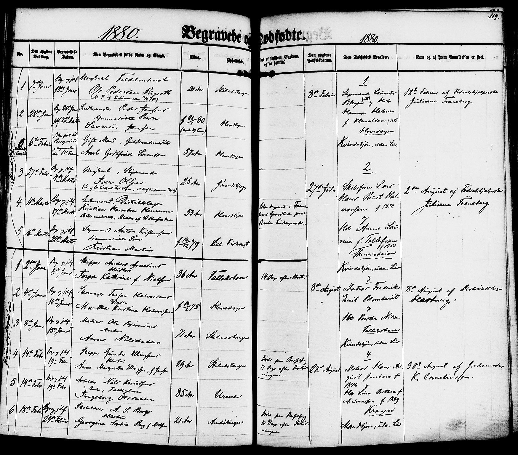 Kragerø kirkebøker, SAKO/A-278/F/Fa/L0010: Parish register (official) no. 10, 1861-1885, p. 119