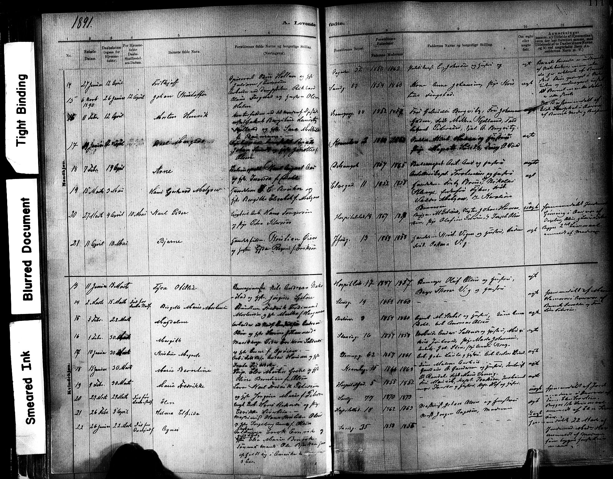 Ministerialprotokoller, klokkerbøker og fødselsregistre - Sør-Trøndelag, SAT/A-1456/602/L0119: Parish register (official) no. 602A17, 1880-1901, p. 111