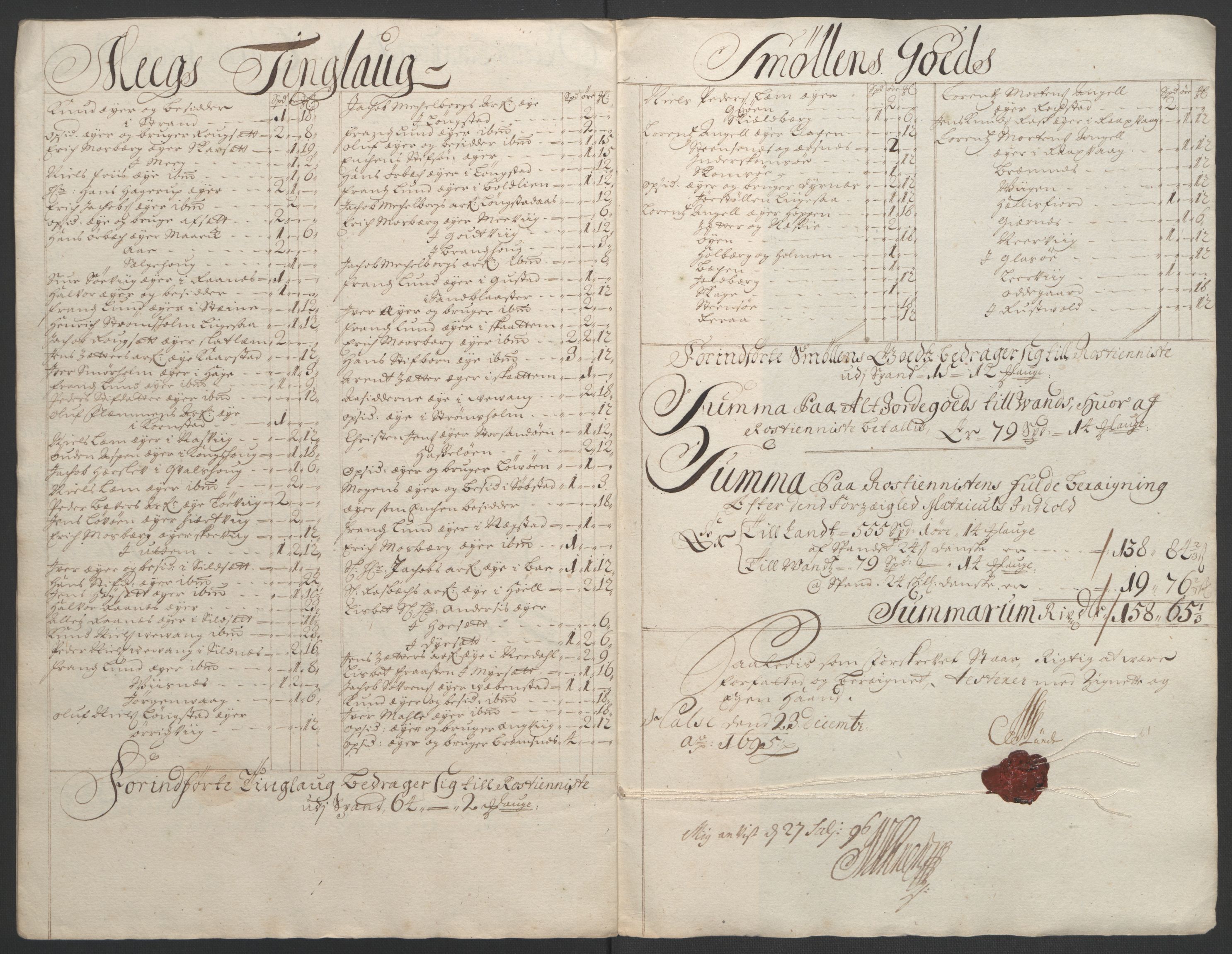 Rentekammeret inntil 1814, Reviderte regnskaper, Fogderegnskap, RA/EA-4092/R56/L3736: Fogderegnskap Nordmøre, 1694-1696, p. 269