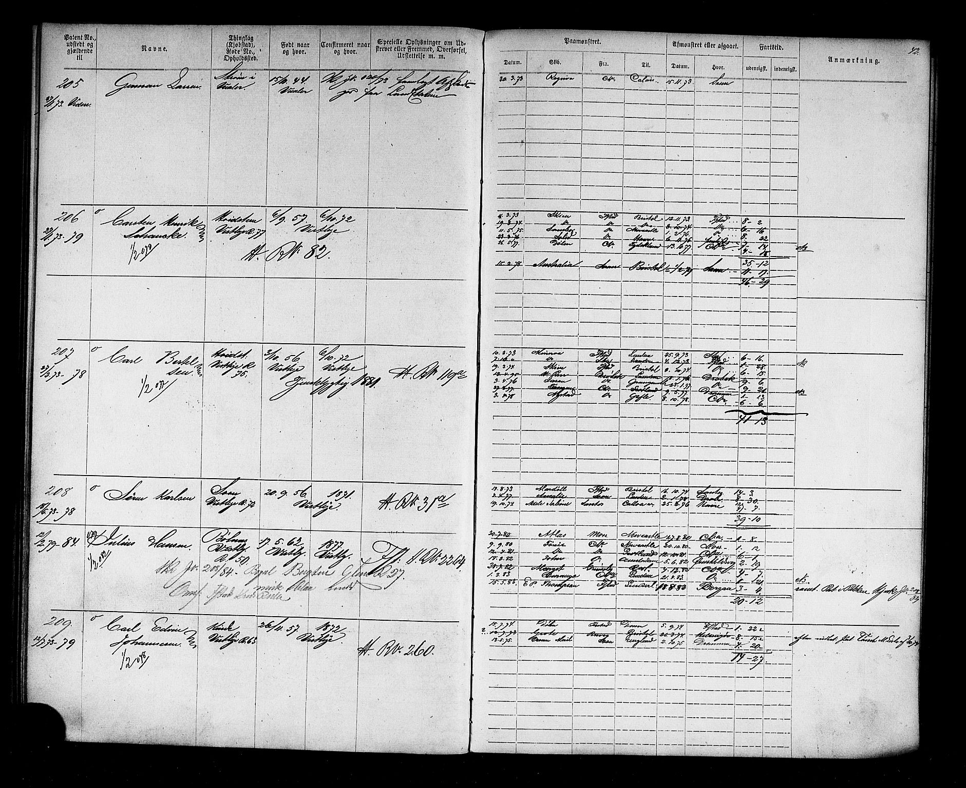 Son mønstringskontor, AV/SAO-A-10569e/F/Fc/Fca/L0004: Annotasjonsrulle, 1867-1883, p. 44