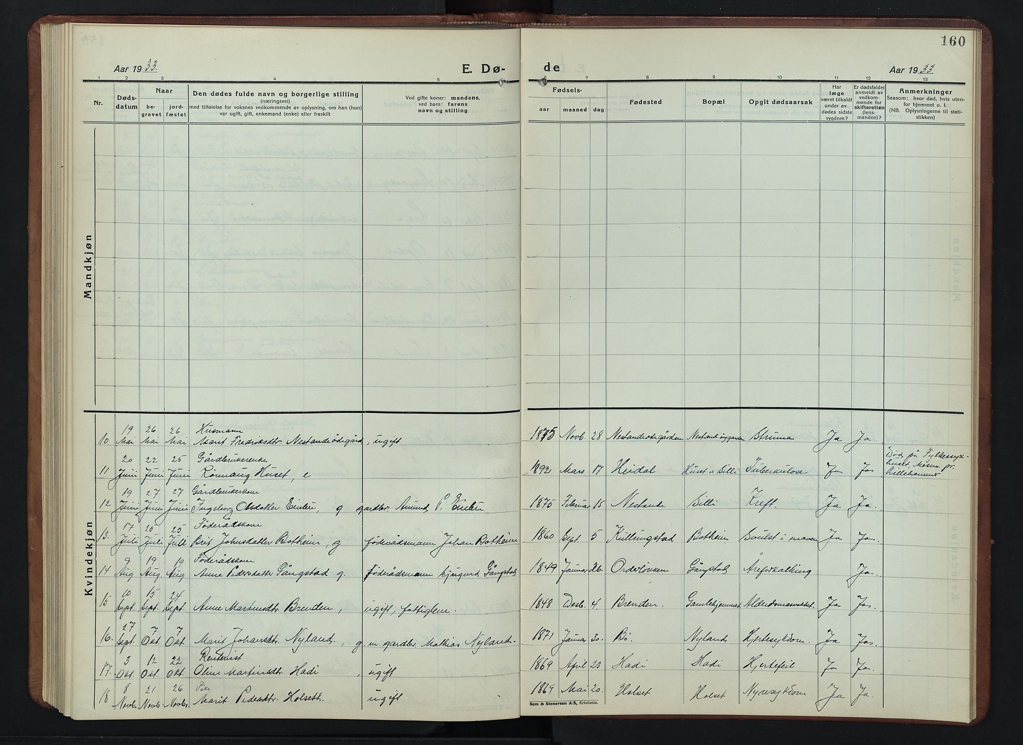 Lesja prestekontor, SAH/PREST-068/H/Ha/Hab/L0009: Parish register (copy) no. 9, 1924-1947, p. 160