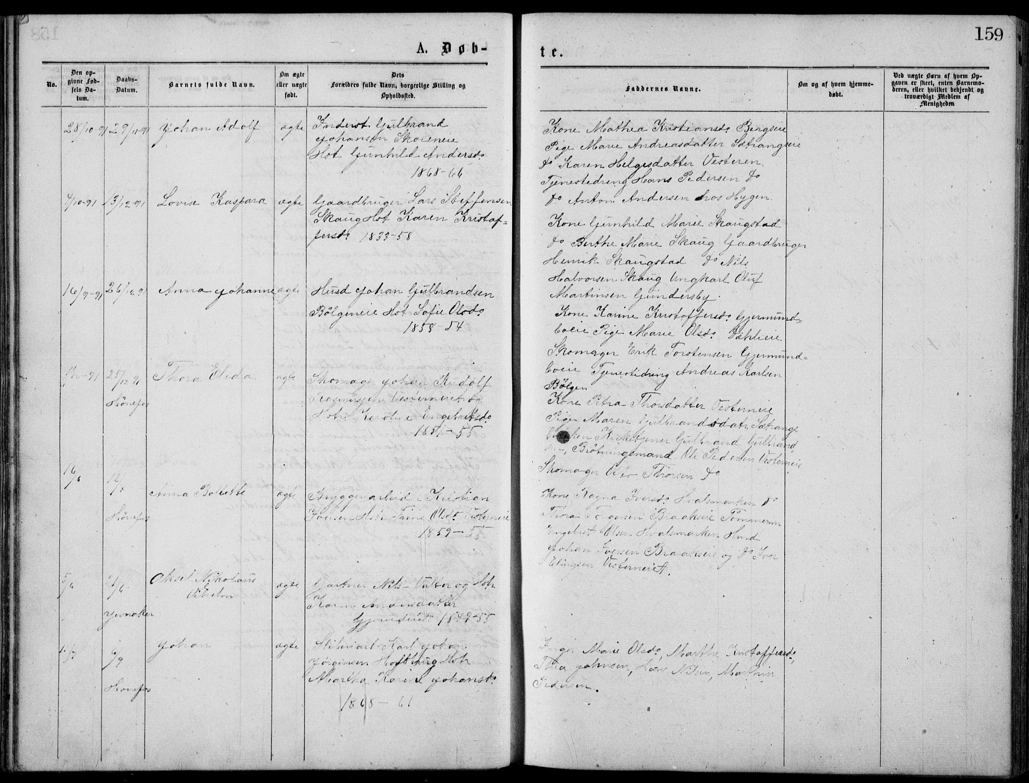 Norderhov kirkebøker, AV/SAKO-A-237/G/Gb/L0001: Parish register (copy) no. II 1, 1876-1899, p. 159