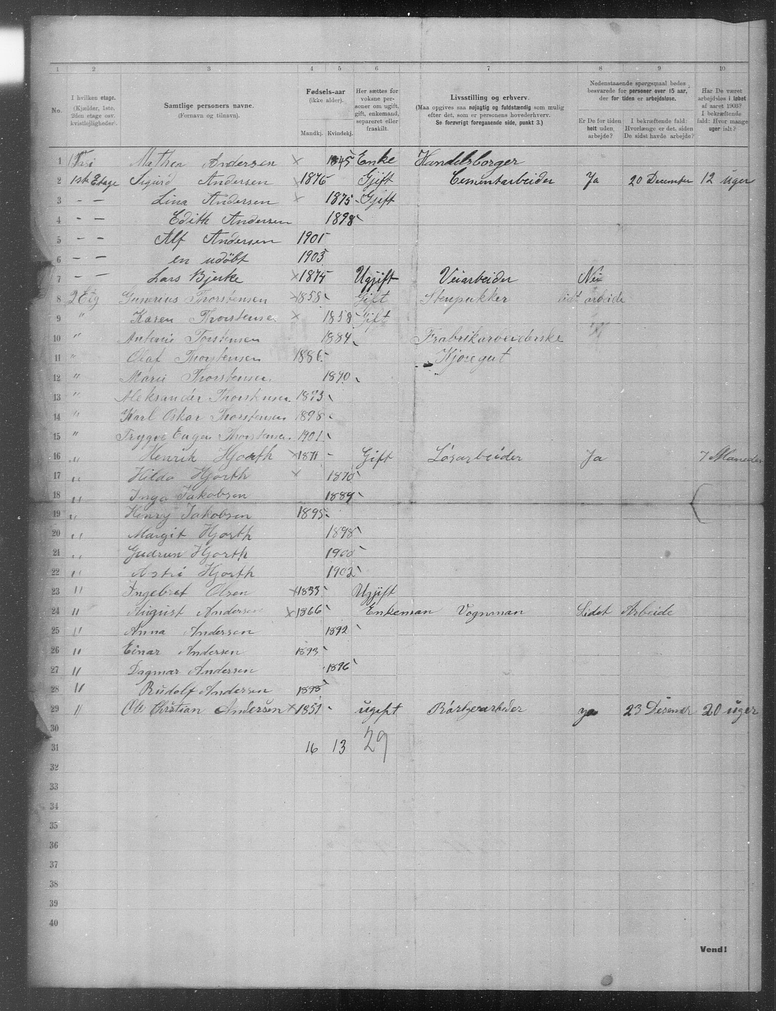 OBA, Municipal Census 1903 for Kristiania, 1903, p. 19738