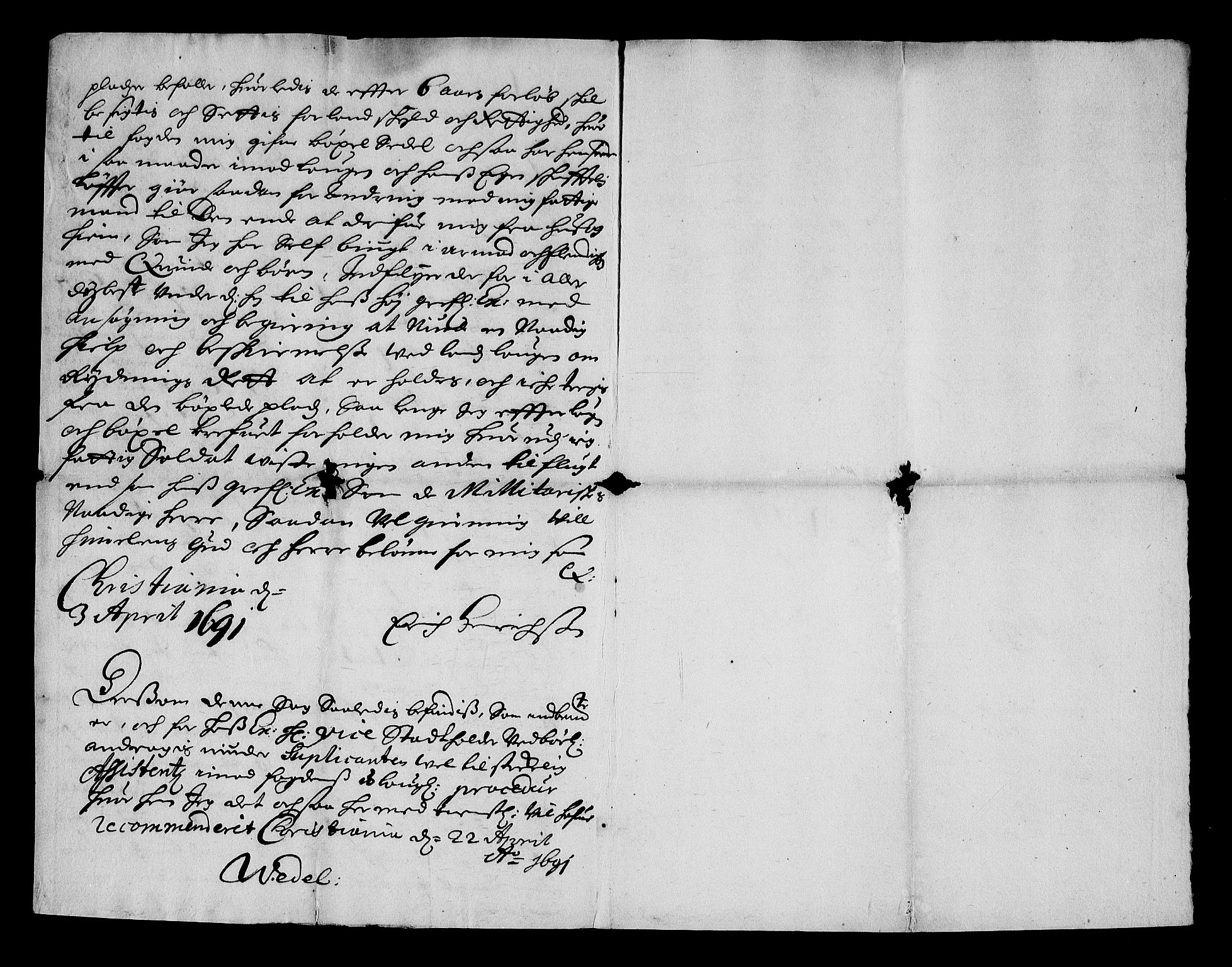 Stattholderembetet 1572-1771, RA/EA-2870/Af/L0004: Avskrifter av vedlegg til originale supplikker, nummerert i samsvar med supplikkbøkene, 1691-1694, p. 49