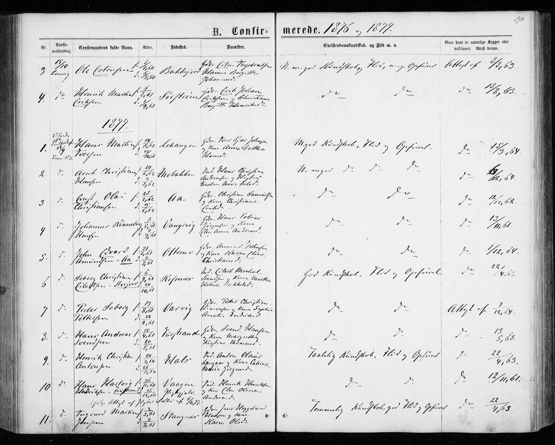 Tranøy sokneprestkontor, AV/SATØ-S-1313/I/Ia/Iaa/L0008kirke: Parish register (official) no. 8, 1867-1877, p. 198