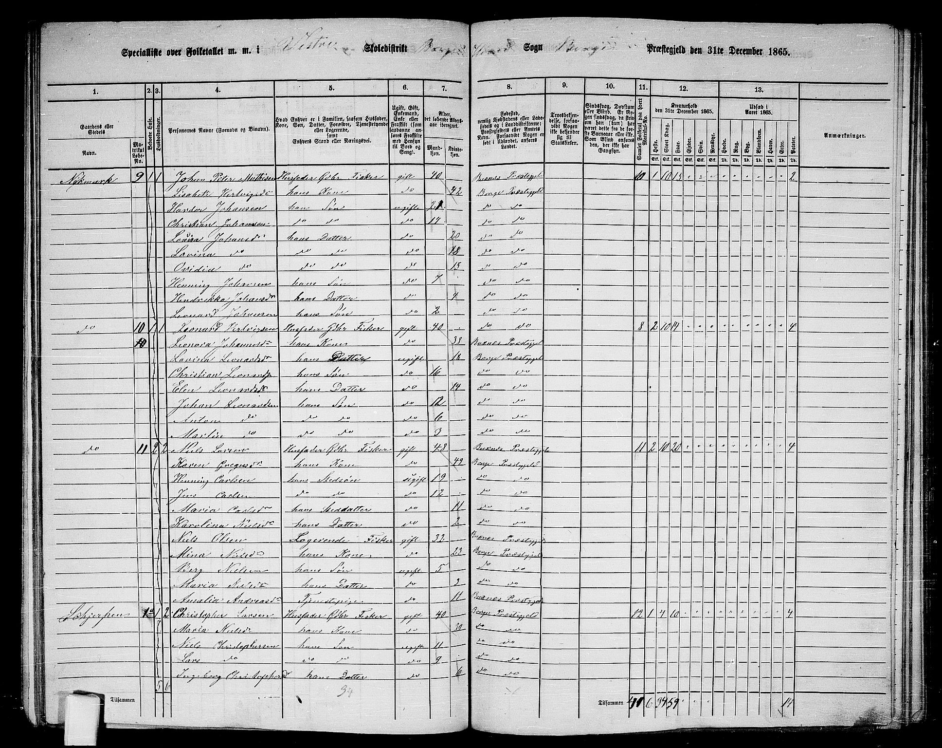 RA, 1865 census for Borge, 1865, p. 16