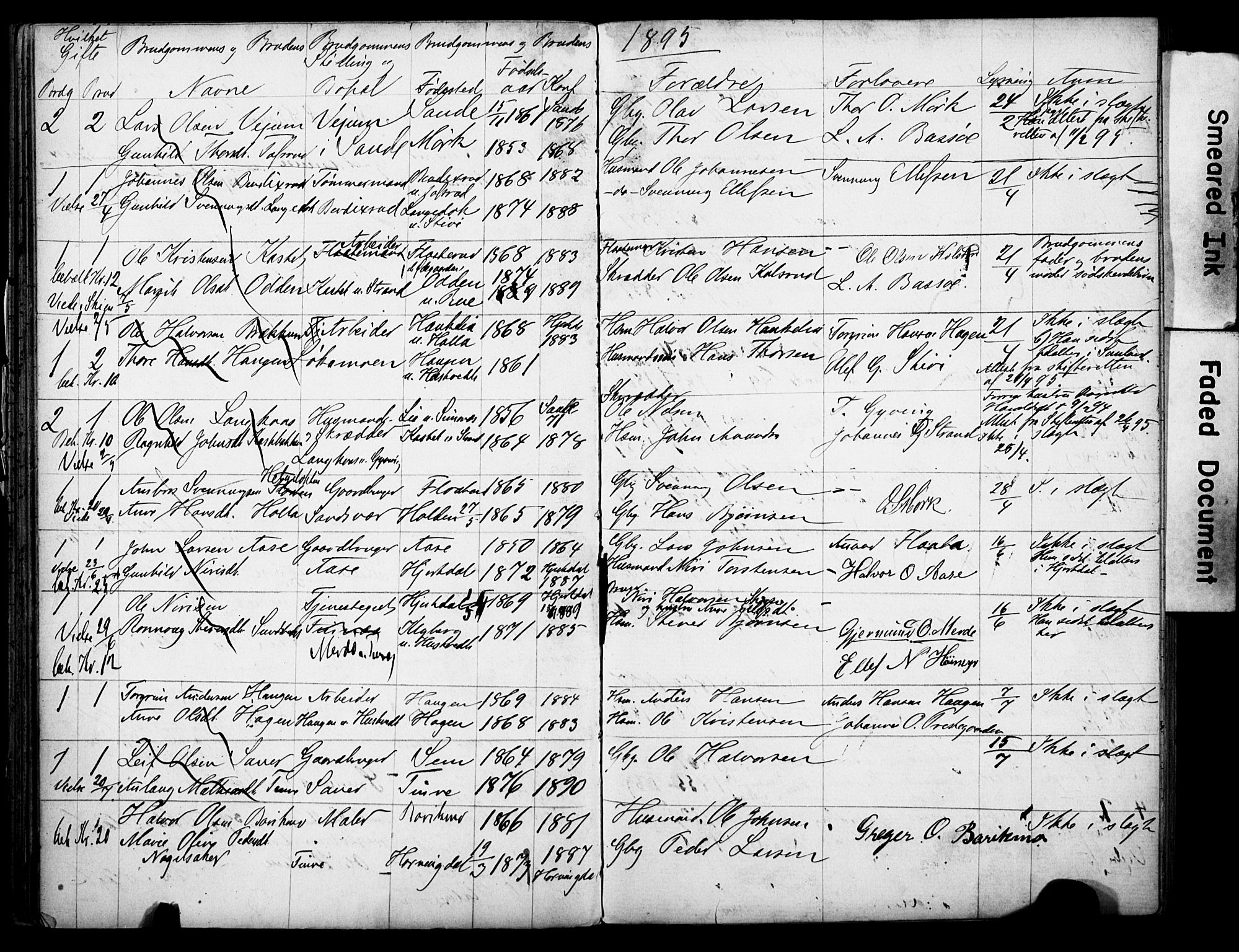 Heddal kirkebøker, AV/SAKO-A-268/H/Ha/L0001: Banns register no. 1, 1865-1918