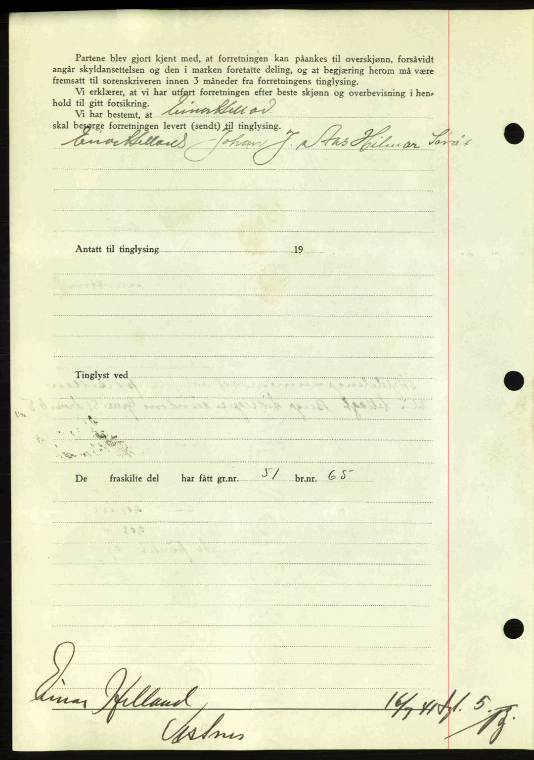 Romsdal sorenskriveri, AV/SAT-A-4149/1/2/2C: Mortgage book no. A10, 1941-1941, Diary no: : 1191/1941