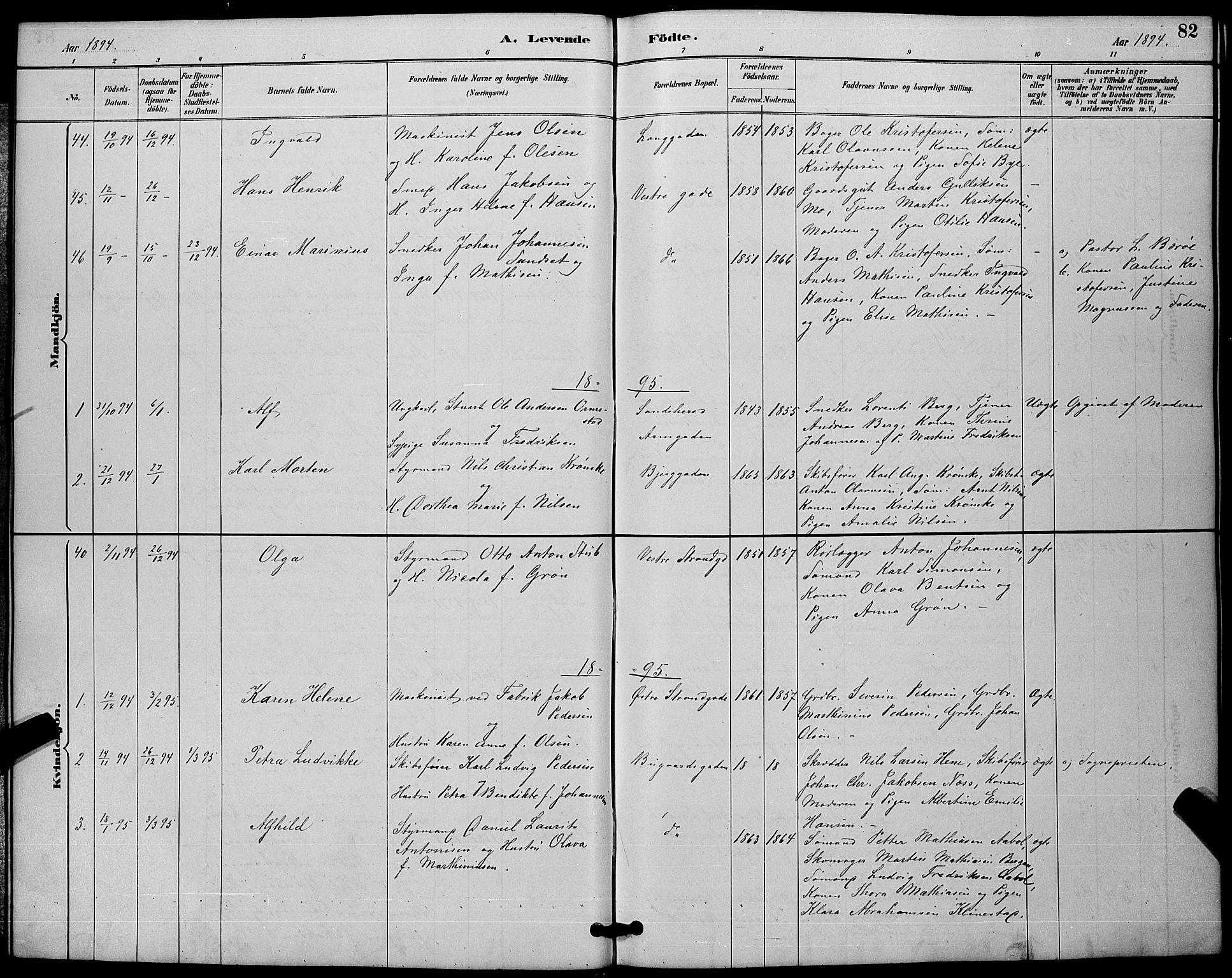 Sandefjord kirkebøker, SAKO/A-315/G/Ga/L0001: Parish register (copy) no. 1, 1885-1903, p. 82