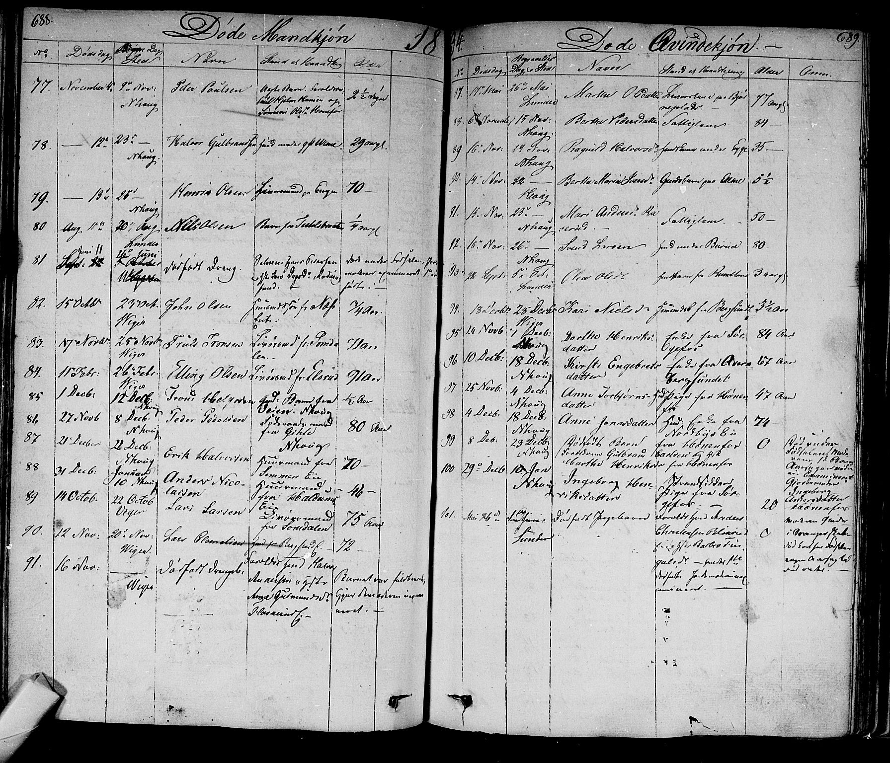 Norderhov kirkebøker, AV/SAKO-A-237/F/Fa/L0009: Parish register (official) no. 9, 1819-1837, p. 688-689