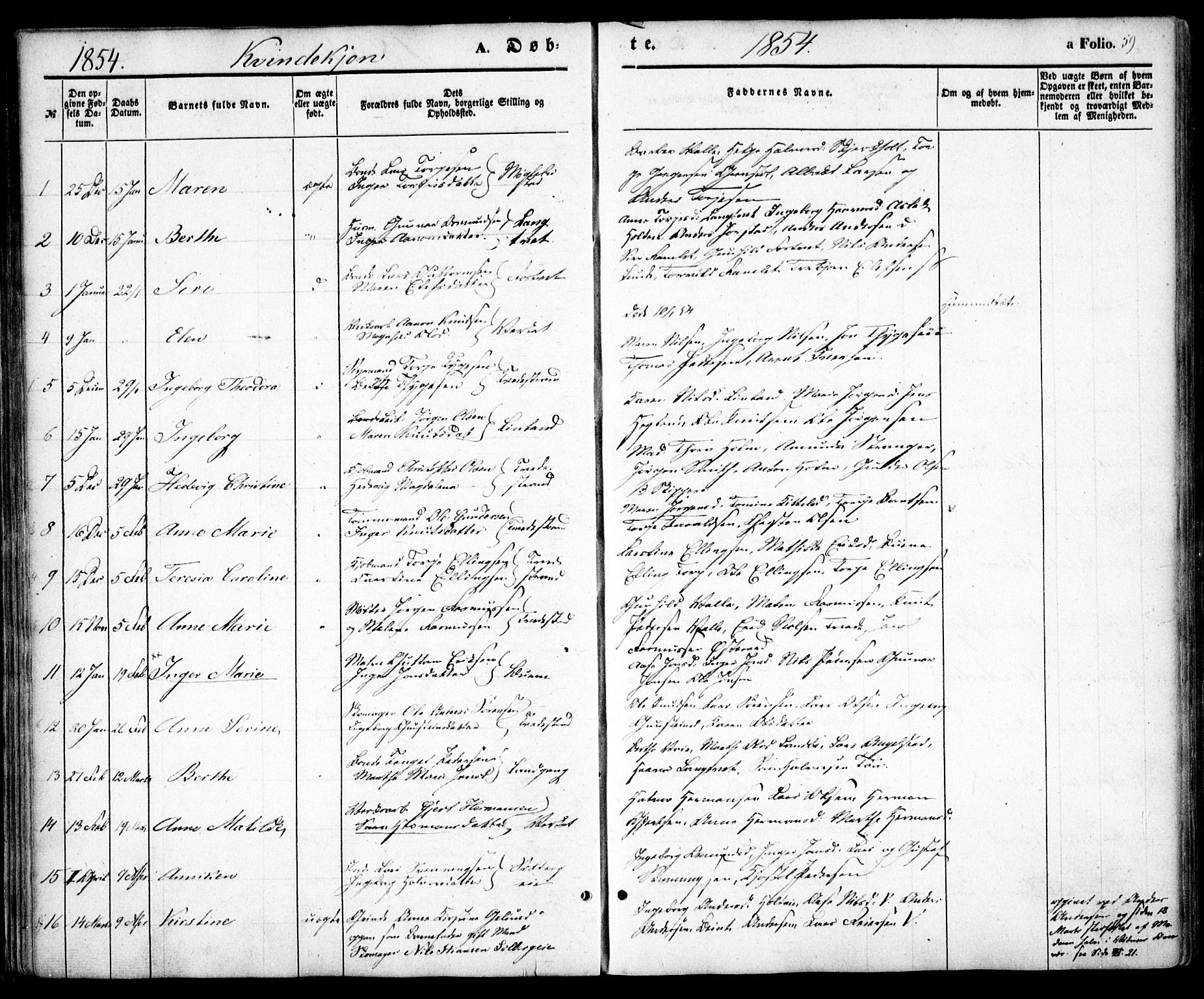 Holt sokneprestkontor, AV/SAK-1111-0021/F/Fa/L0008: Parish register (official) no. A 8, 1849-1860, p. 59