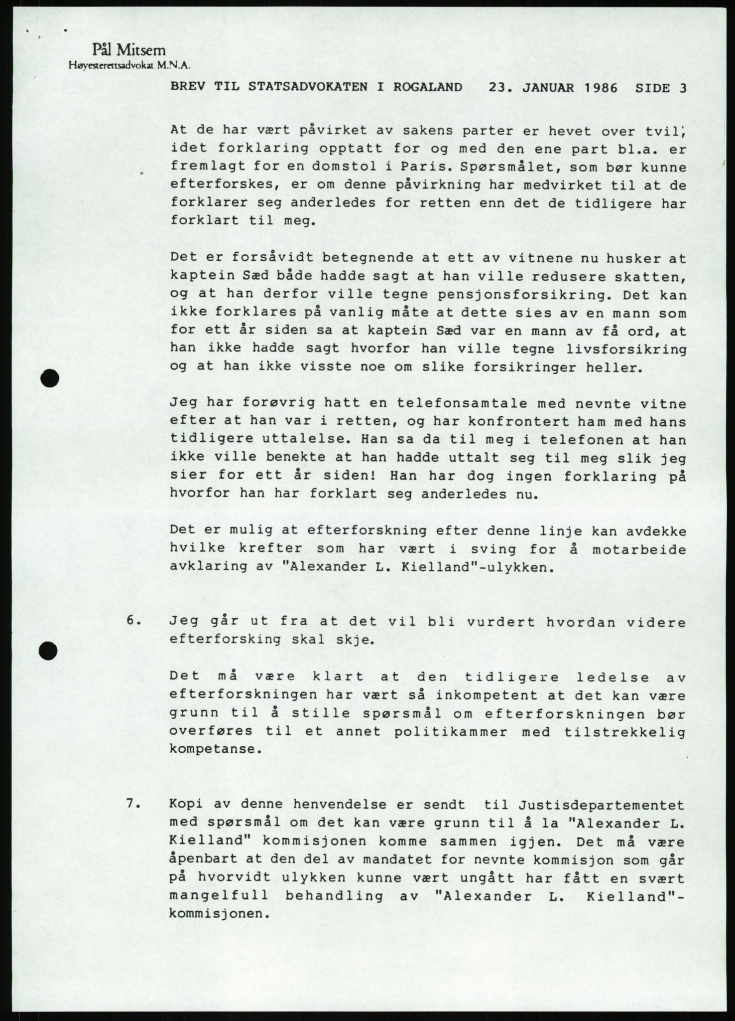 Pa 1503 - Stavanger Drilling AS, AV/SAST-A-101906/Da/L0001: Alexander L. Kielland - Begrensningssak Stavanger byrett, 1986, p. 38