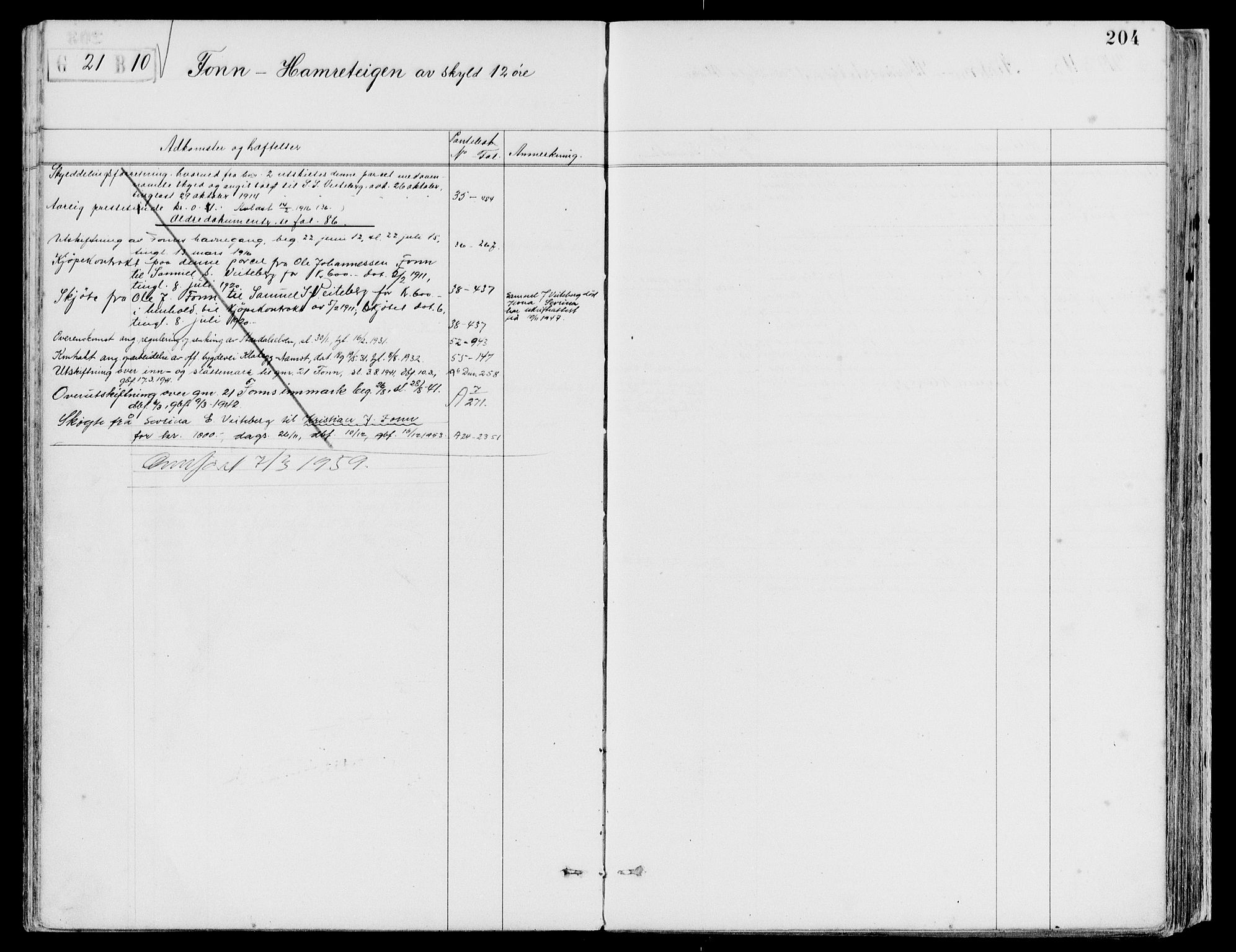 Sunnfjord tingrett, AV/SAB-A-3201/1/G/Ga/Gad/L0004: Mortgage register no. II.A.d.4, 1886-1959, p. 204