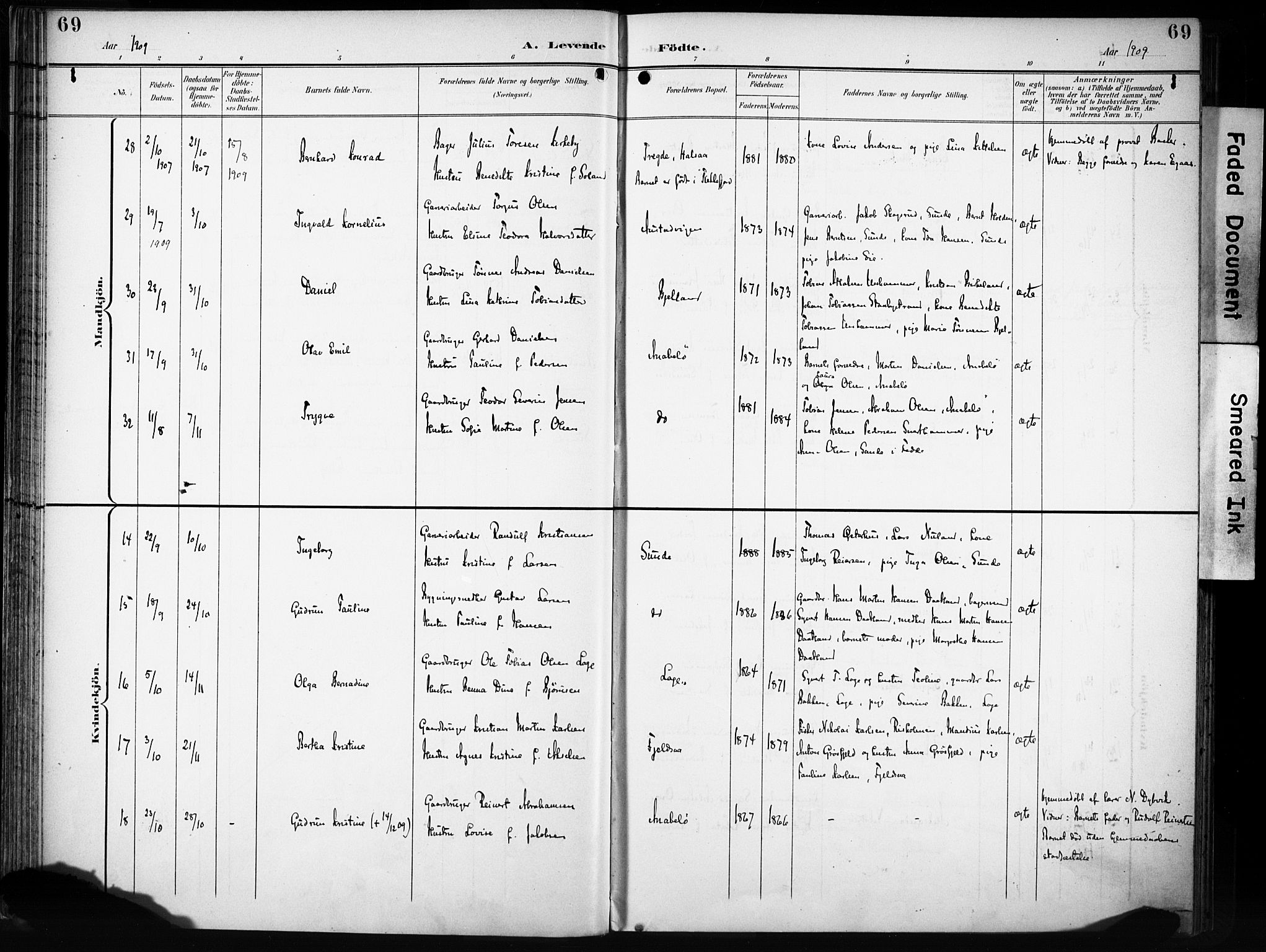 Flekkefjord sokneprestkontor, AV/SAK-1111-0012/F/Fa/Fac/L0009: Parish register (official) no. A 9, 1899-1909, p. 69