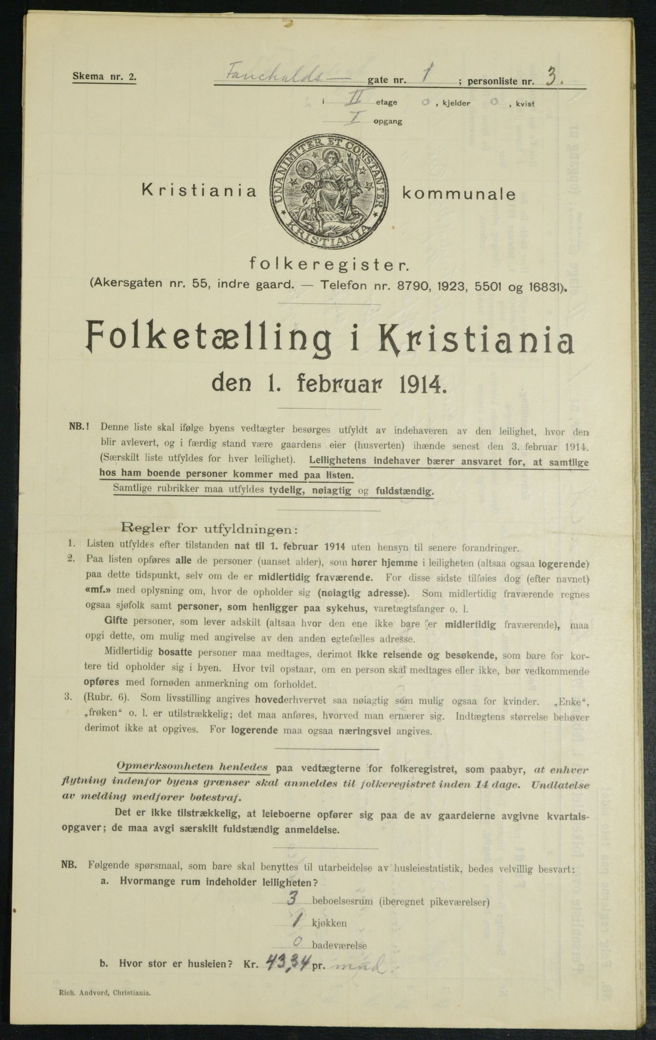 OBA, Municipal Census 1914 for Kristiania, 1914, p. 23836