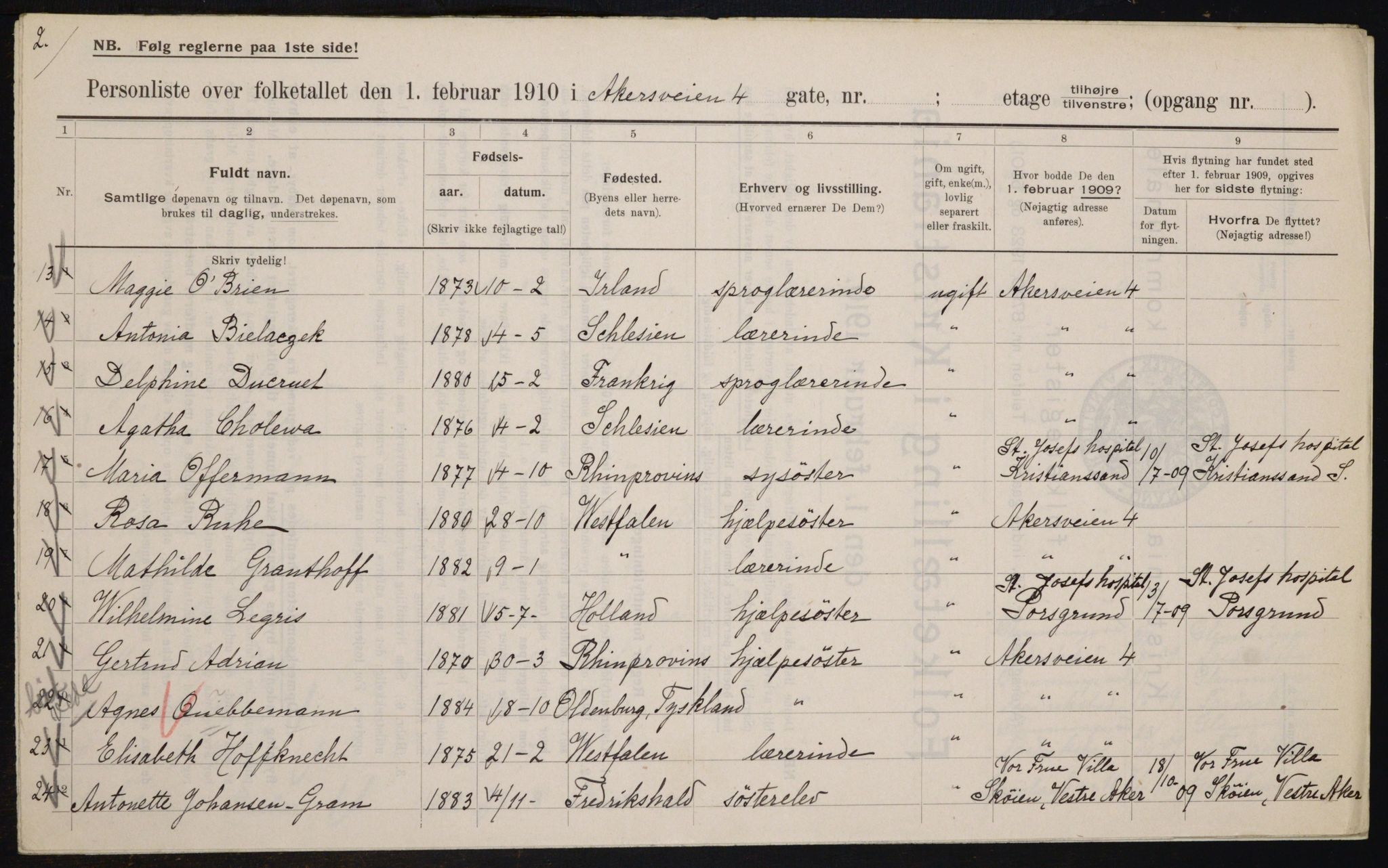 OBA, Municipal Census 1910 for Kristiania, 1910, p. 759