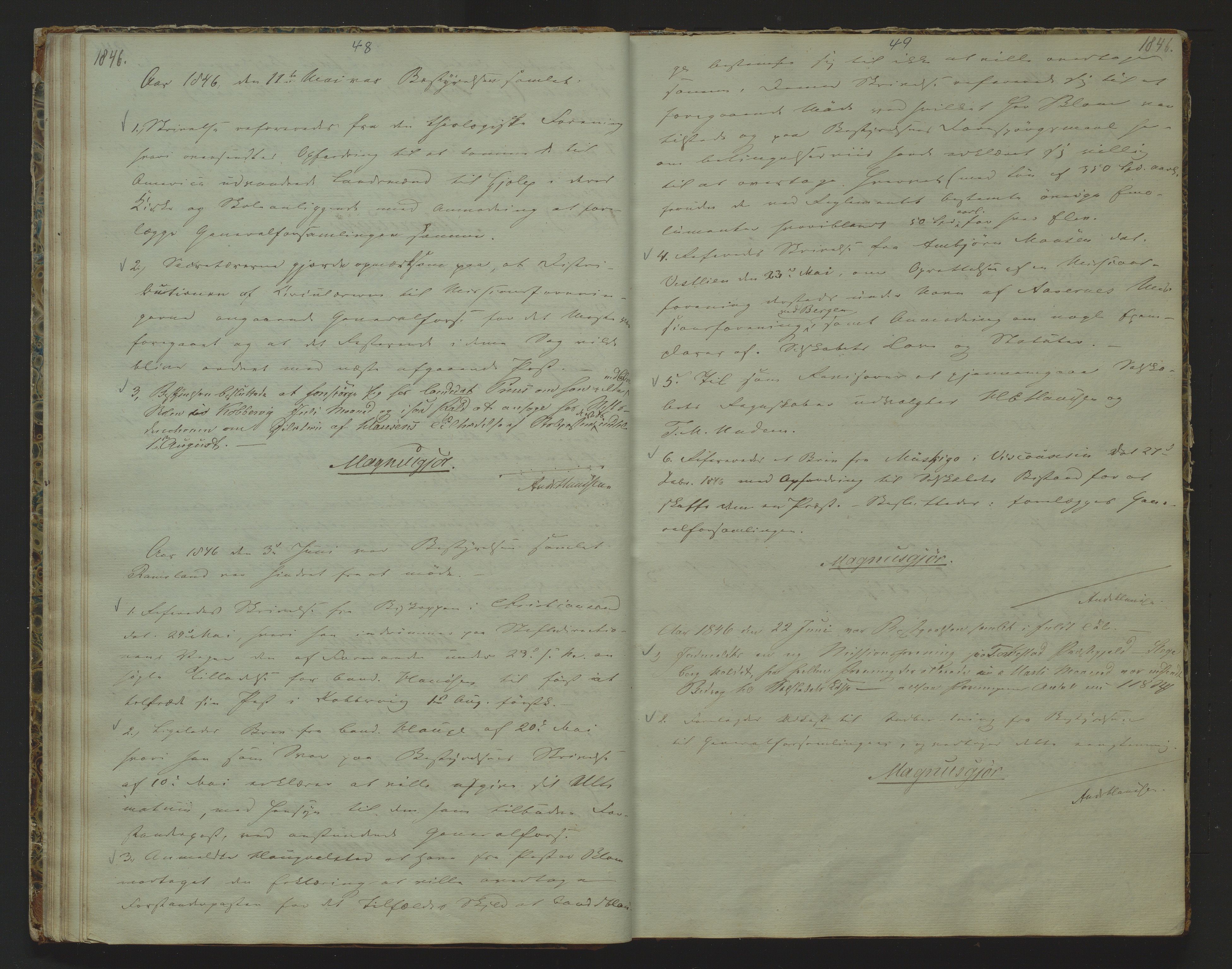 Det Norske Misjonsselskap - hovedadministrasjonen, VID/MA-A-1045/D/Da/Daa/L0006: Styreprotokoll nr. I, 12. august 1842 - 6. oktober 1853, 1842-1853, p. 48-49