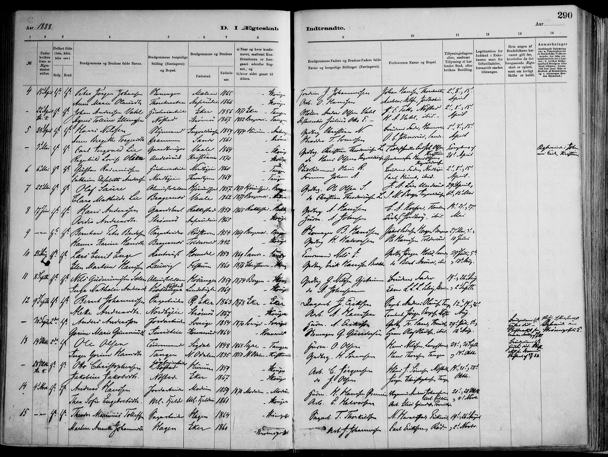 Skoger kirkebøker, AV/SAKO-A-59/F/Fa/L0006: Parish register (official) no. I 6, 1885-1910, p. 290