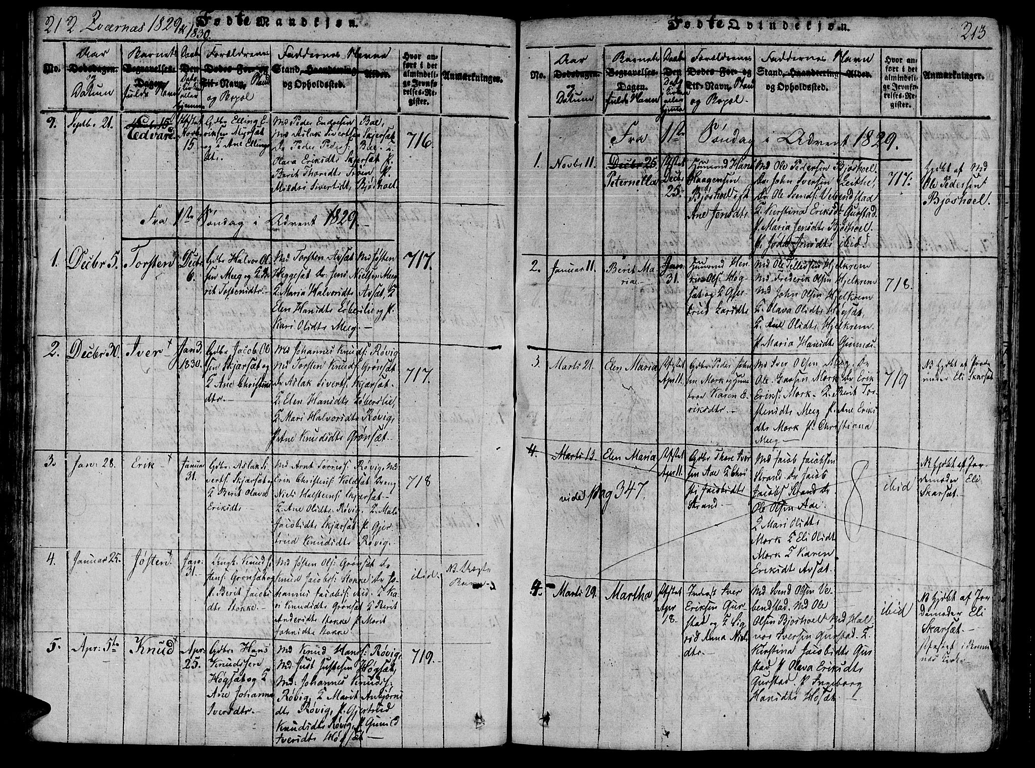 Ministerialprotokoller, klokkerbøker og fødselsregistre - Møre og Romsdal, SAT/A-1454/568/L0800: Parish register (official) no. 568A09 /1, 1819-1830, p. 212-213